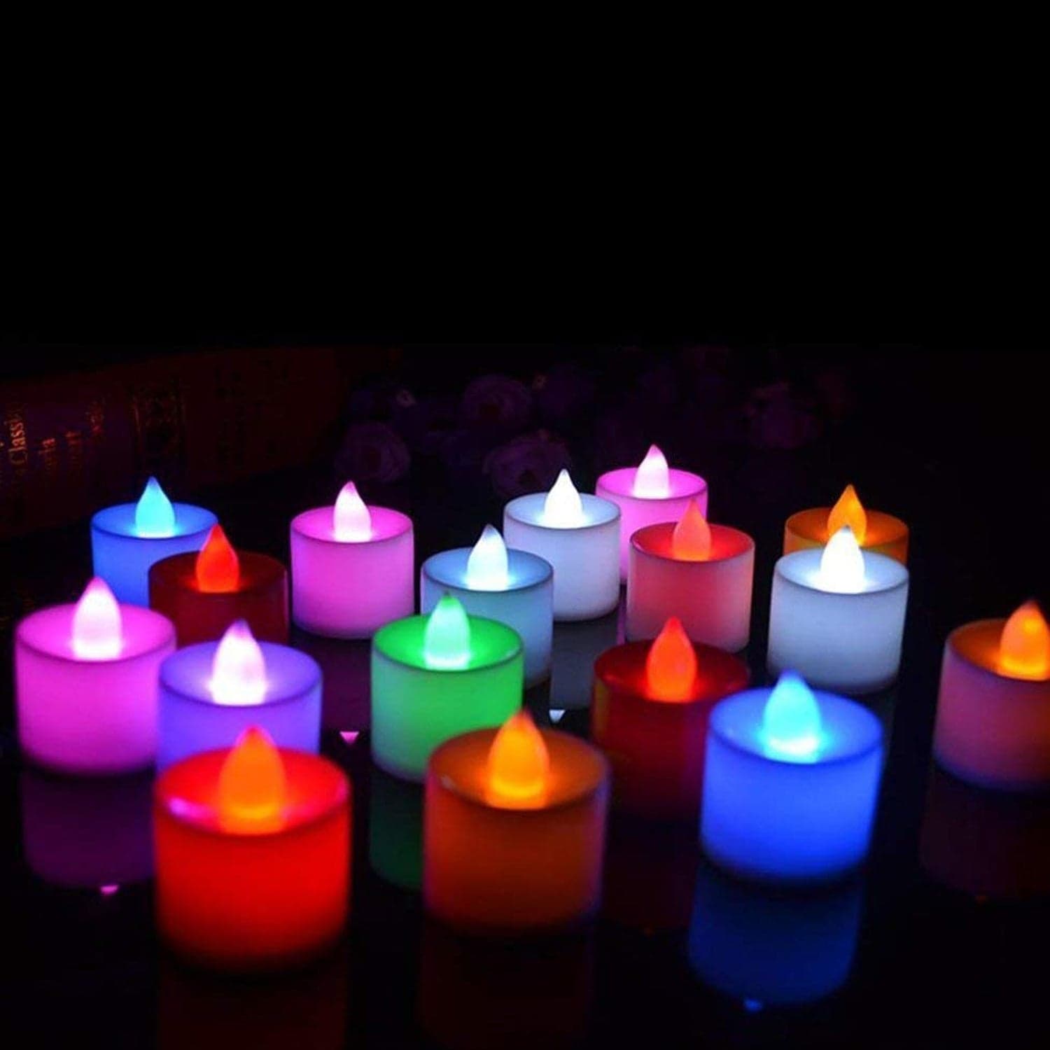 Multicolor LED Tealights Candles (24 Pack): Festive Decorations, Diwali thumbnail 7