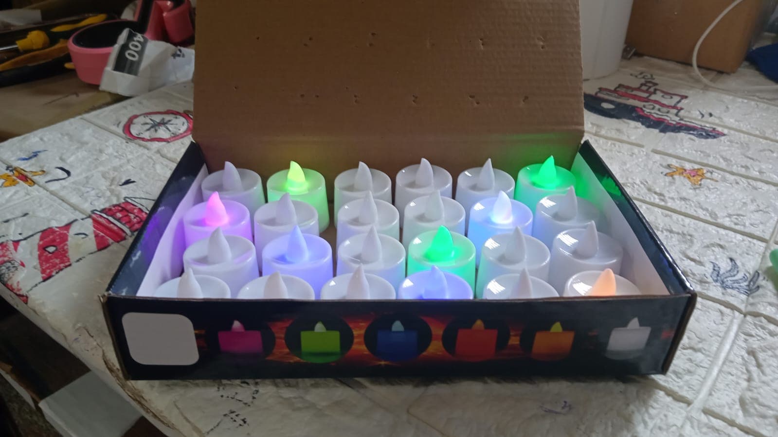 Multicolor LED Tealights Candles (24 Pack): Festive Decorations, Diwali thumbnail 9