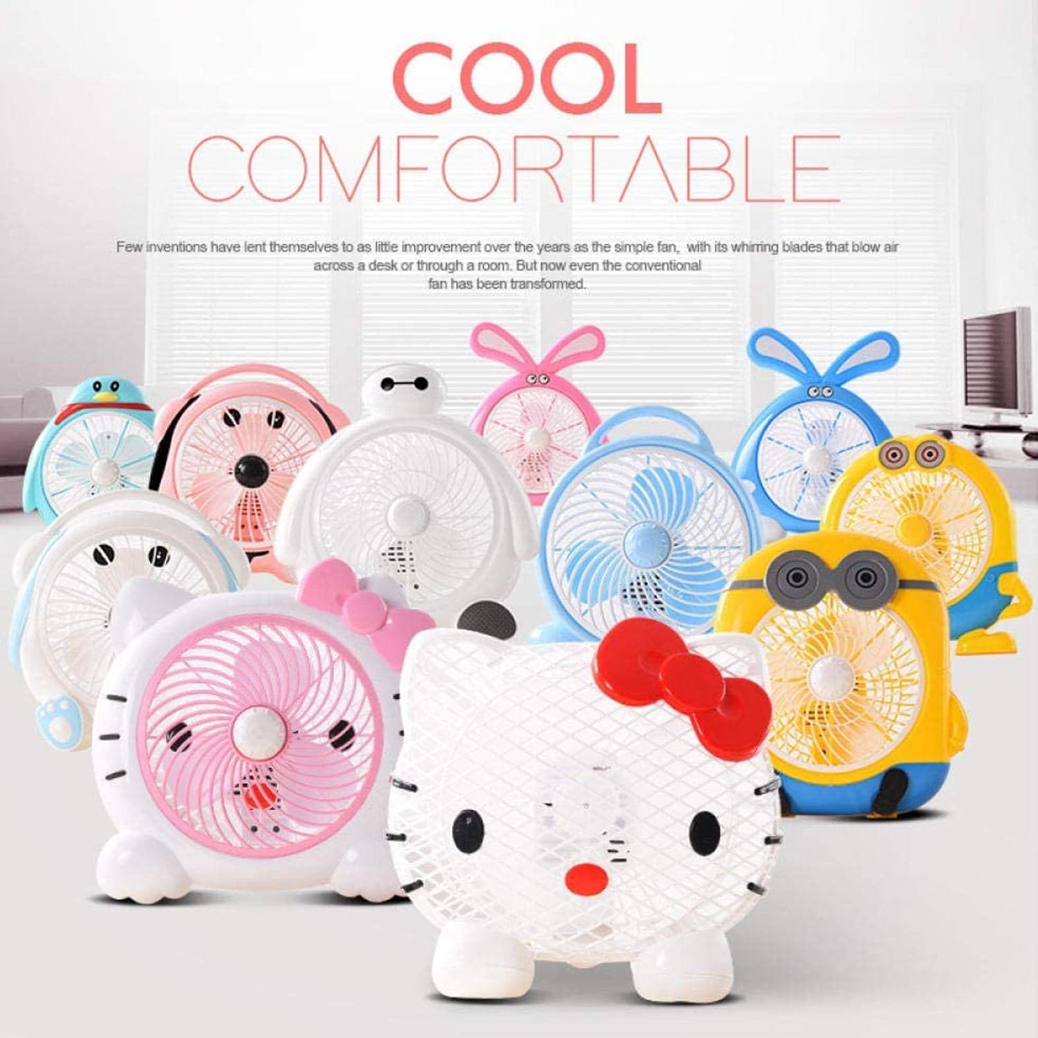 plastic cute mini electric usb fan desk fan for children ( Battery Not Include) thumbnail 3