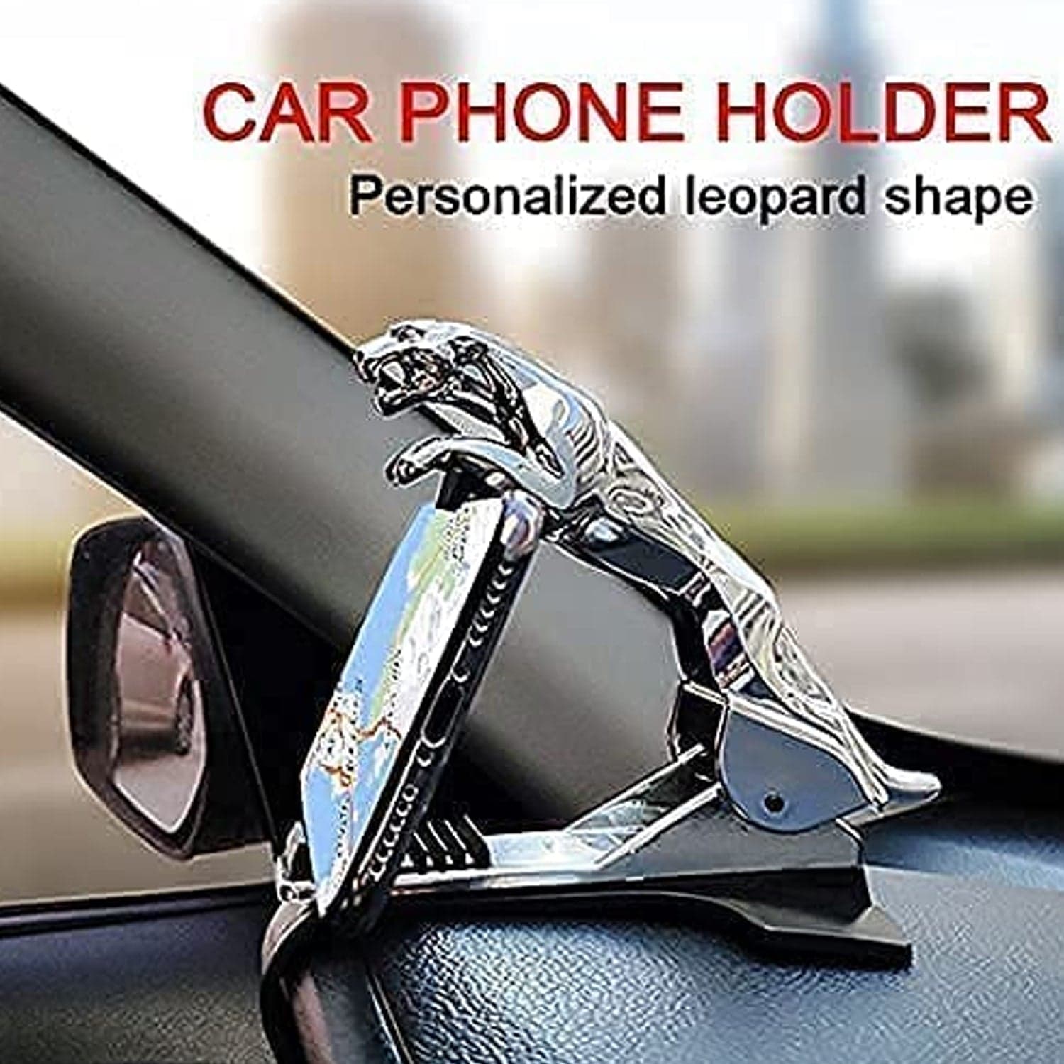 Jaguar Leopard Shape Plastic Phone Clip, Mobile Phone Holder For Car Use thumbnail 7