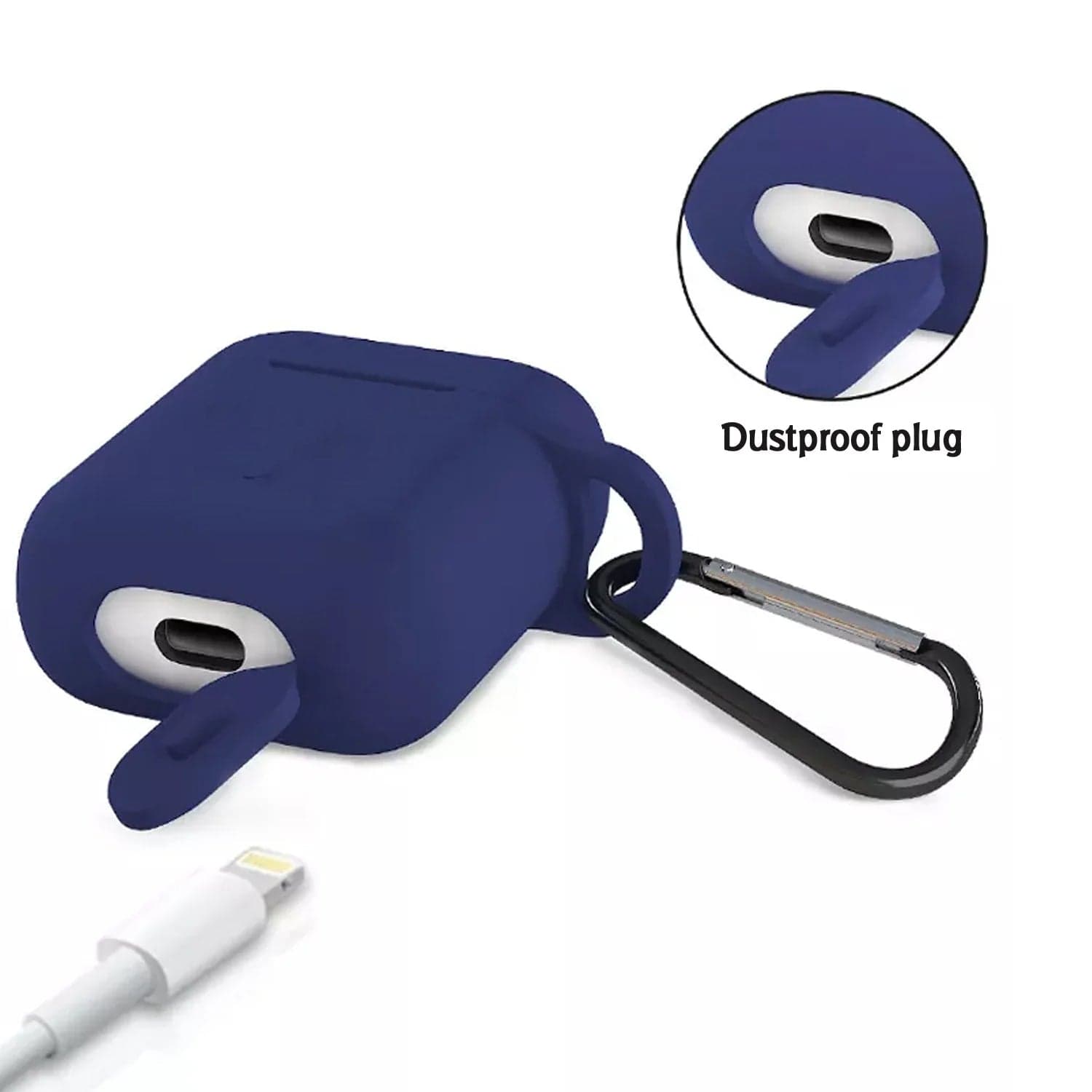 Silicone Shockproof Protection Wireless Headphones Carrying Box Cover with Metal Keychain thumbnail 5