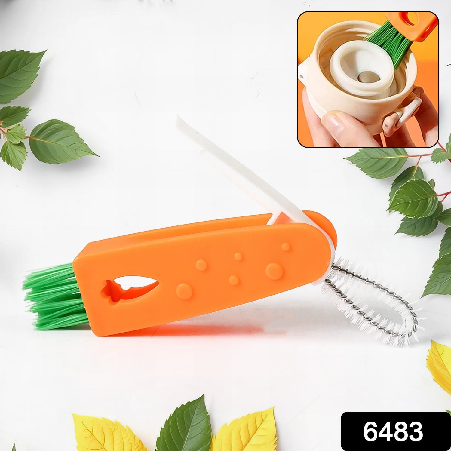 3-in-1 Multifunctional Cleaning Brush Set of Mini Bottle, Cup & Lid Cleaner (1 Pc) thumbnail 2