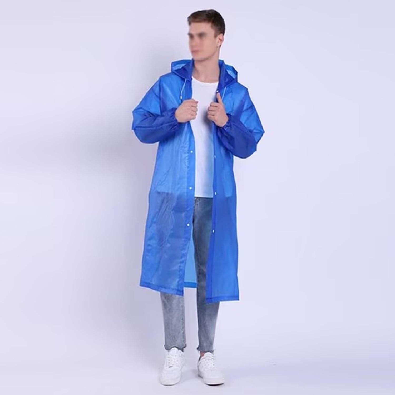 Adult Portable Rain Coat, Men & Women Outdoor Traveling Eva Material Raincoat thumbnail 3