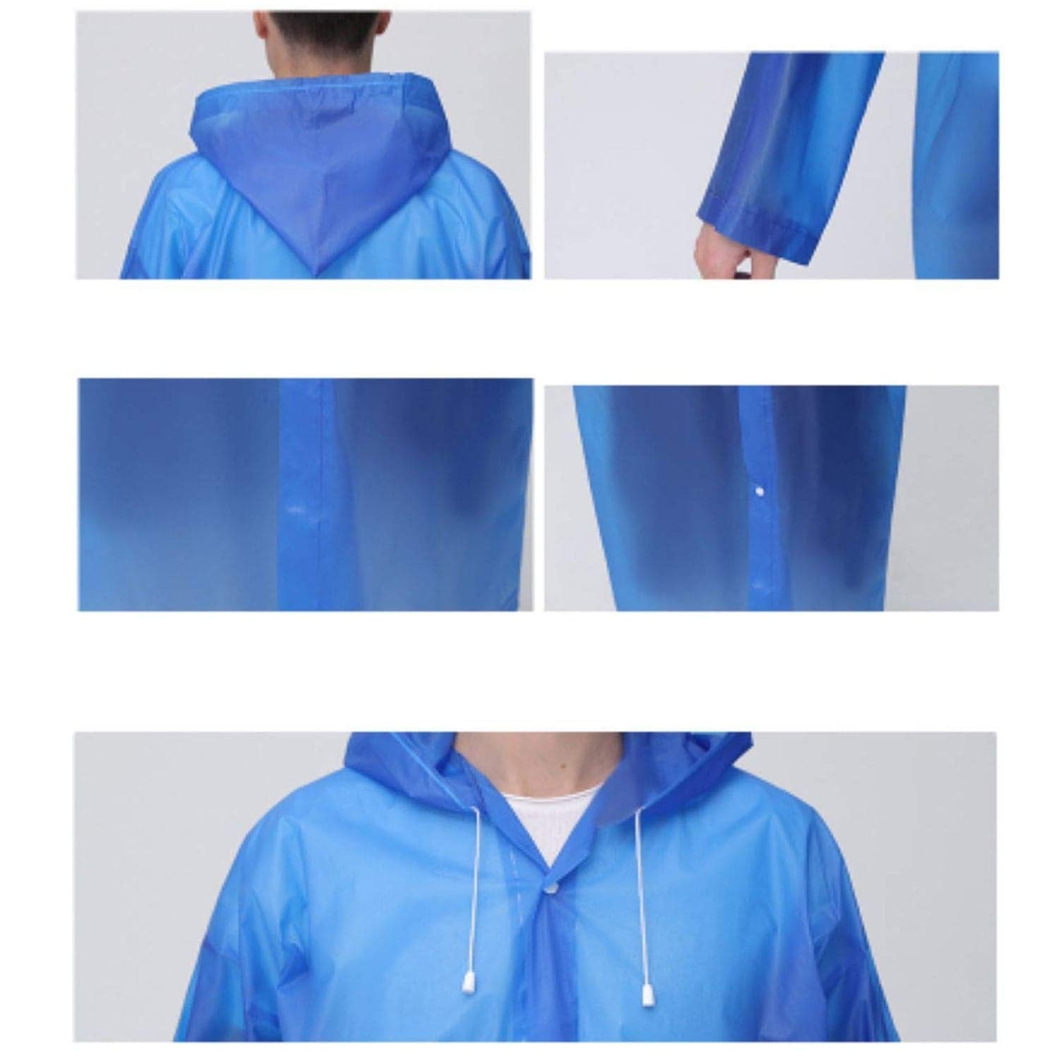 Adult Portable Rain Coat, Men & Women Outdoor Traveling Eva Material Raincoat thumbnail 4