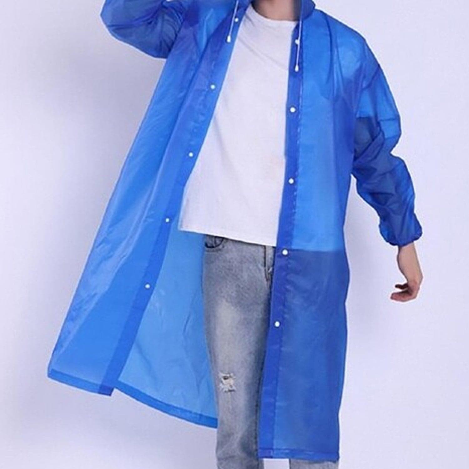 Adult Portable Rain Coat, Men & Women Outdoor Traveling Eva Material Raincoat thumbnail 6