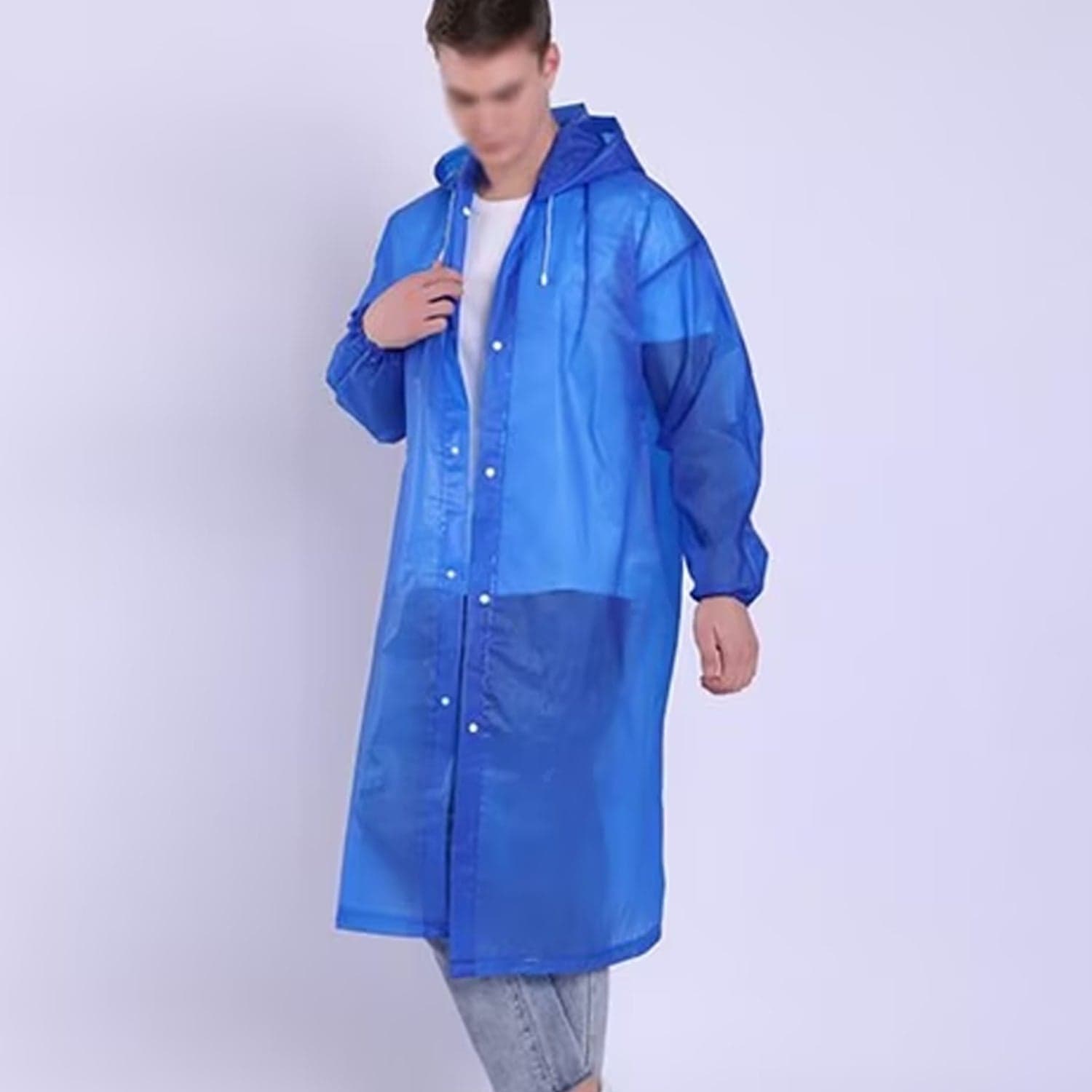 Adult Portable Rain Coat, Men & Women Outdoor Traveling Eva Material Raincoat thumbnail 7