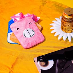 Pink Hot Water Bag with Cover of Relief for Neck, Shoulders & Cramps