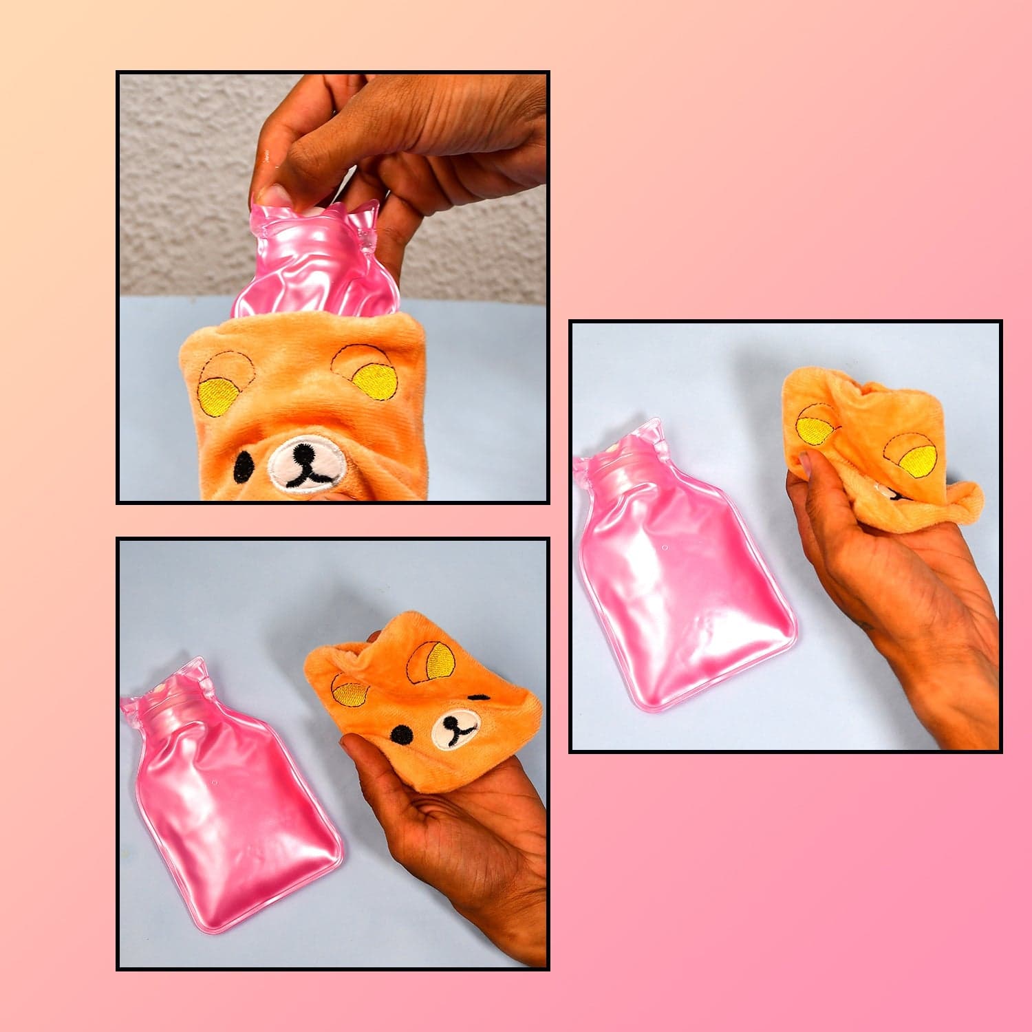 Warm Hug from a Panda: Orange Panda Hot Water Bag for Pain Relief thumbnail 3
