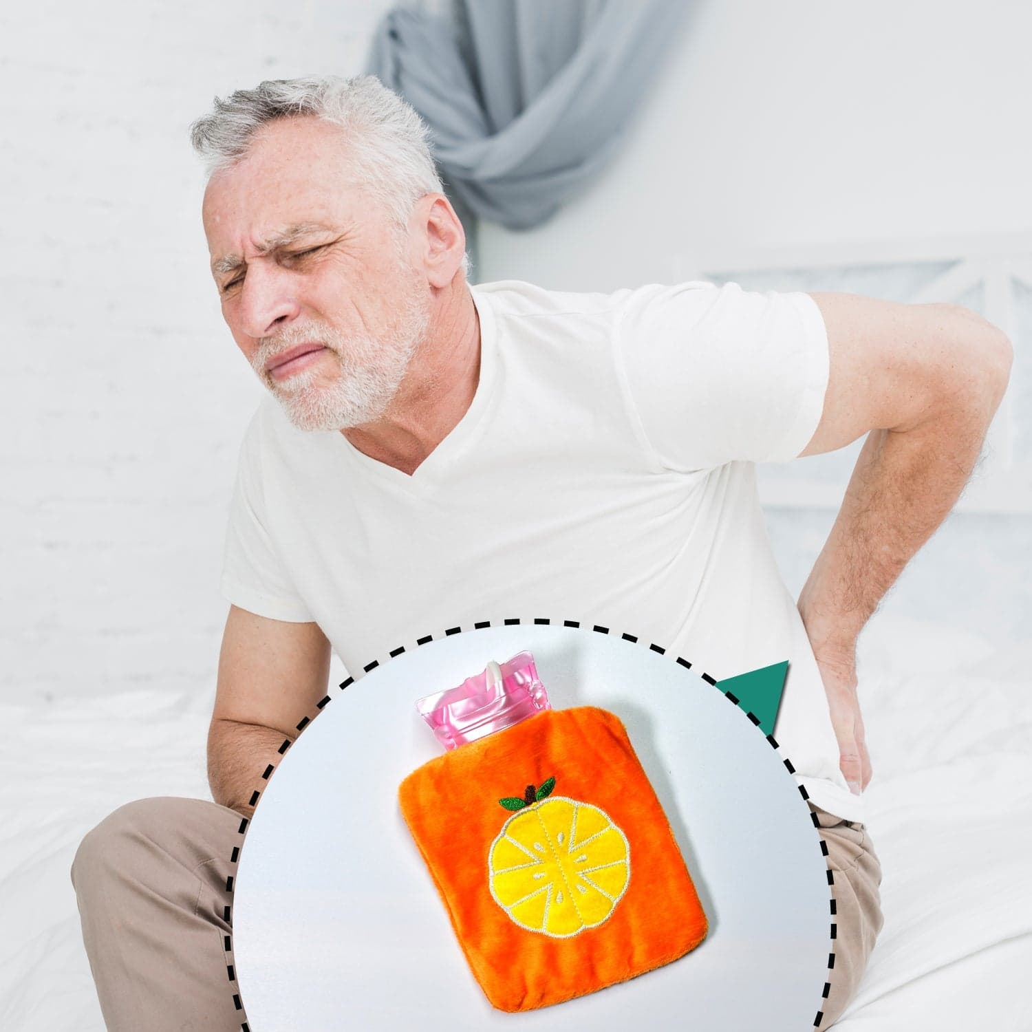 Orange Small Hot Water Bag With Cover For Pain Relief thumbnail 7