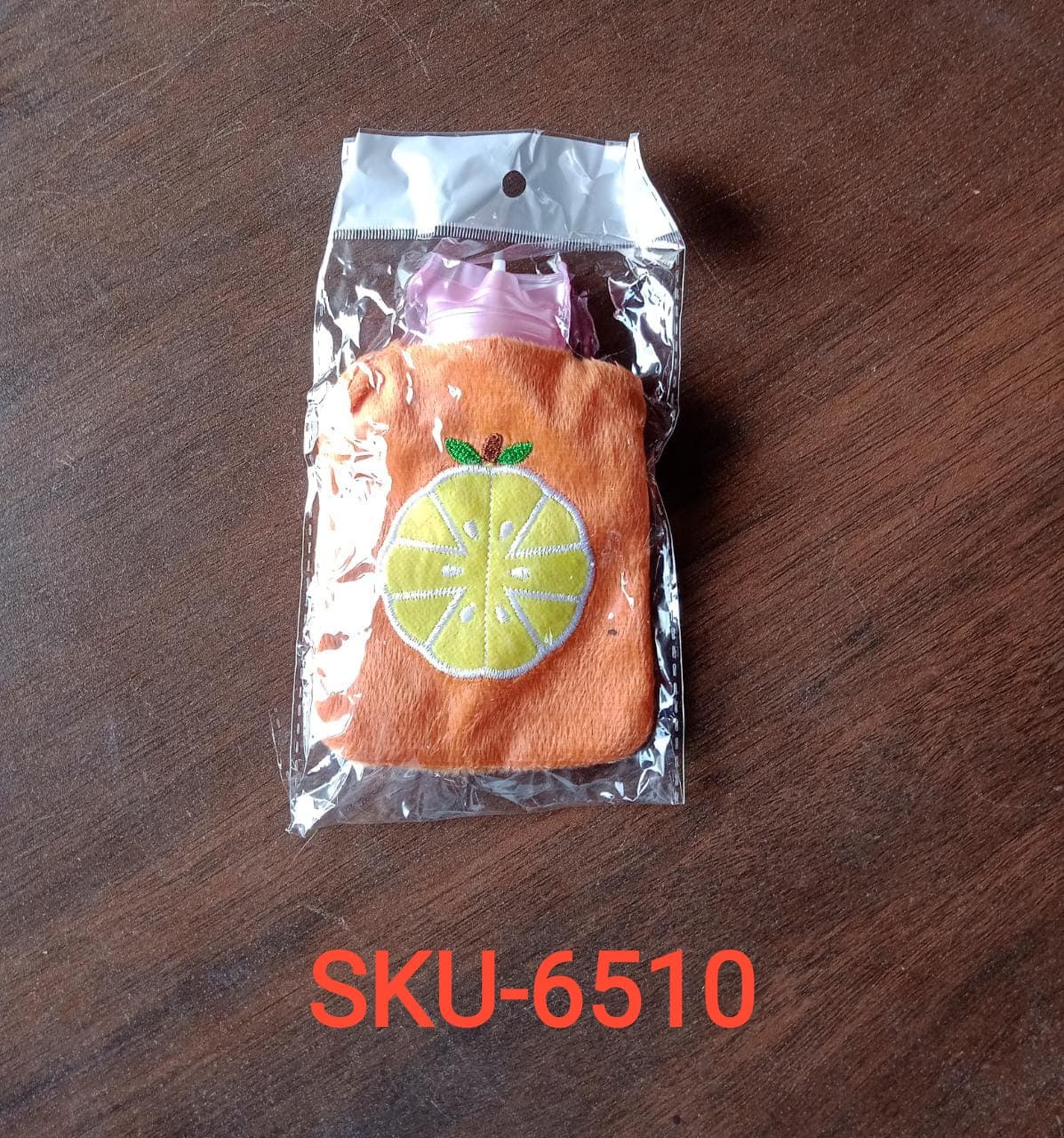 Orange Small Hot Water Bag With Cover For Pain Relief thumbnail 8