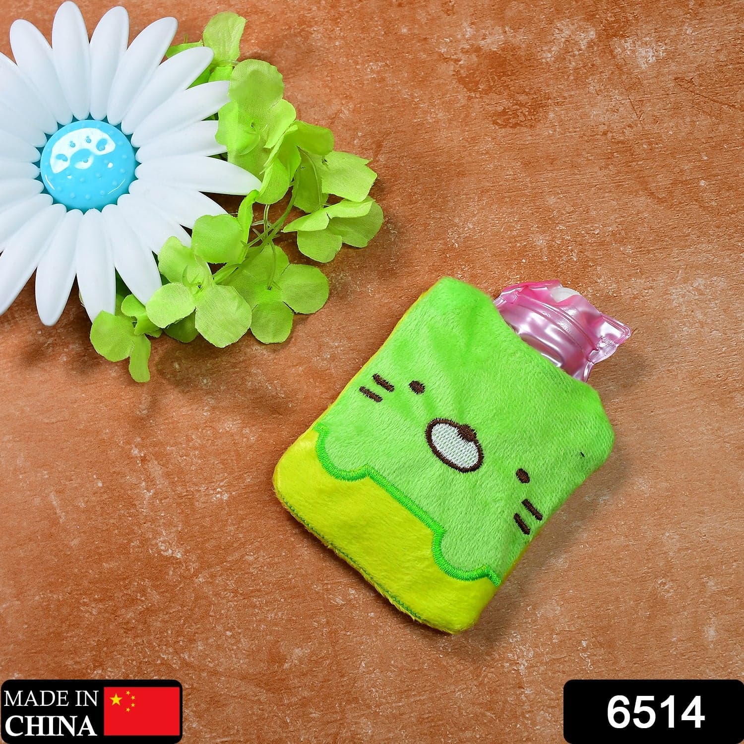 Green Kitty Hot Water Bag with Cover for Pain Relief & Warmth thumbnail 2
