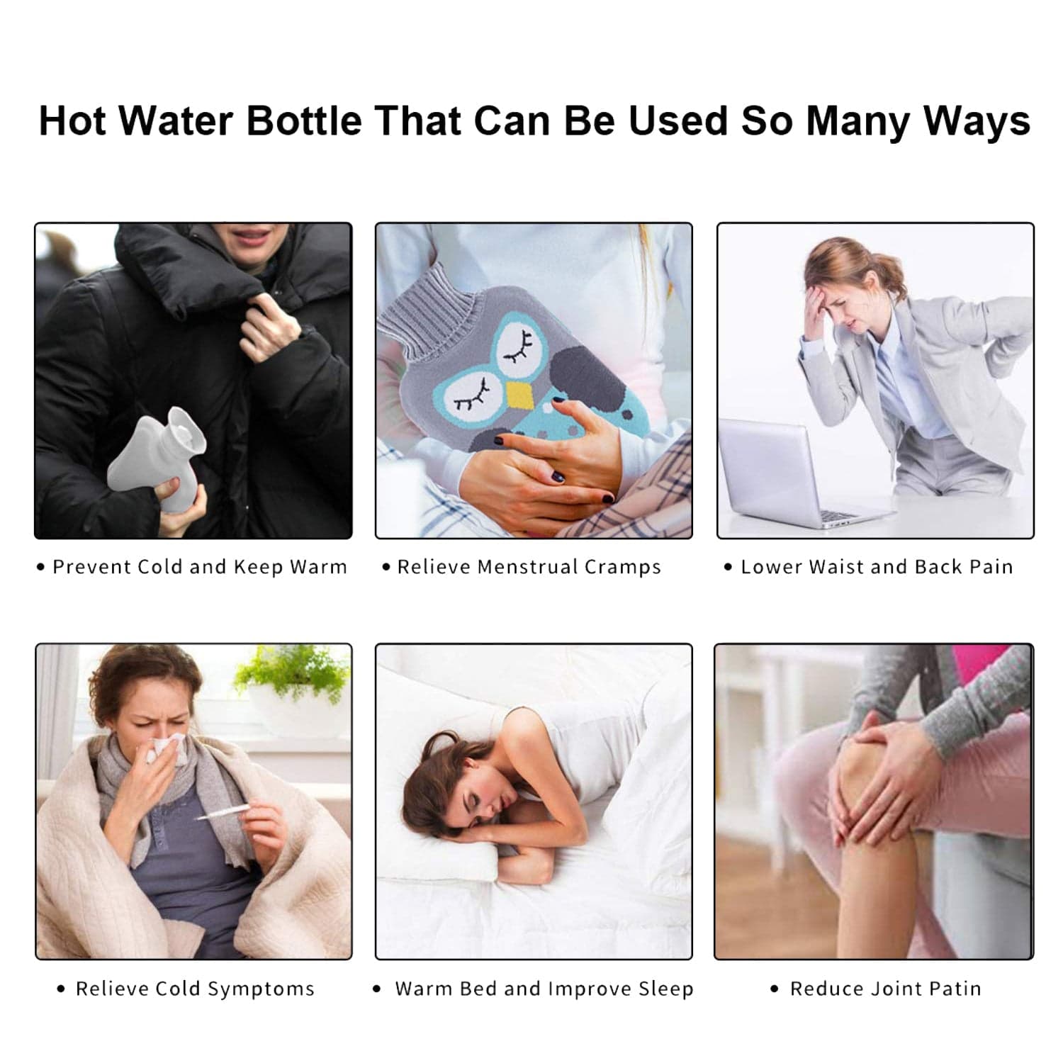 Green Kitty Hot Water Bag with Cover for Pain Relief & Warmth thumbnail 6