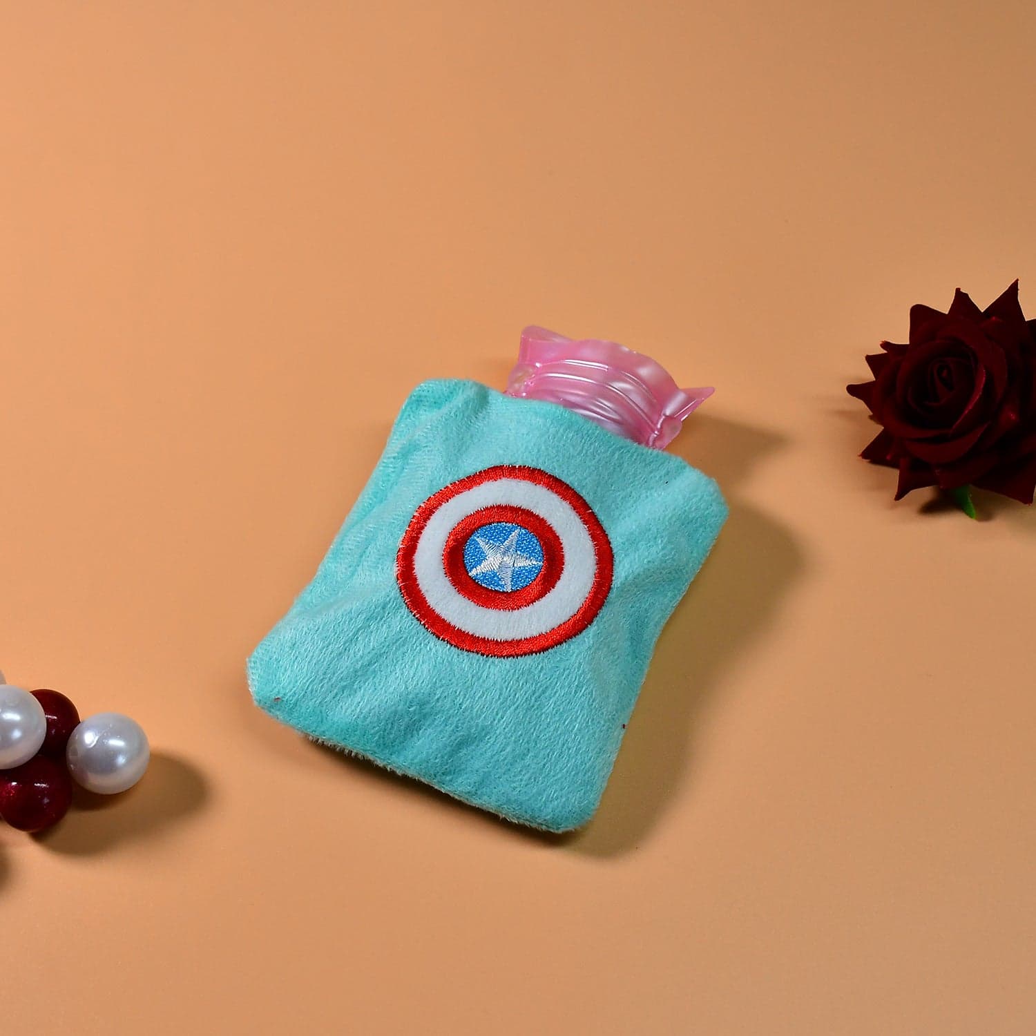 Captain America Print Small Hot Water Bag with Cover for Pain Relief thumbnail 3