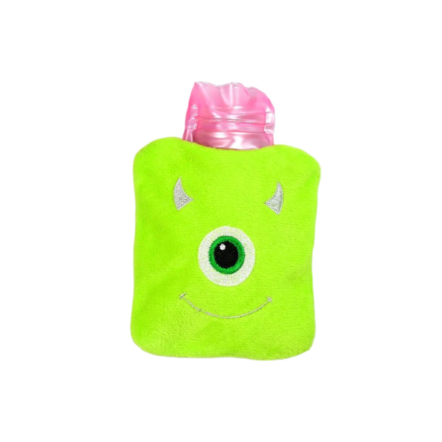Green One-Eyed Monster Print Small Hot Water Bag with Cover for Pain Relief thumbnail 3