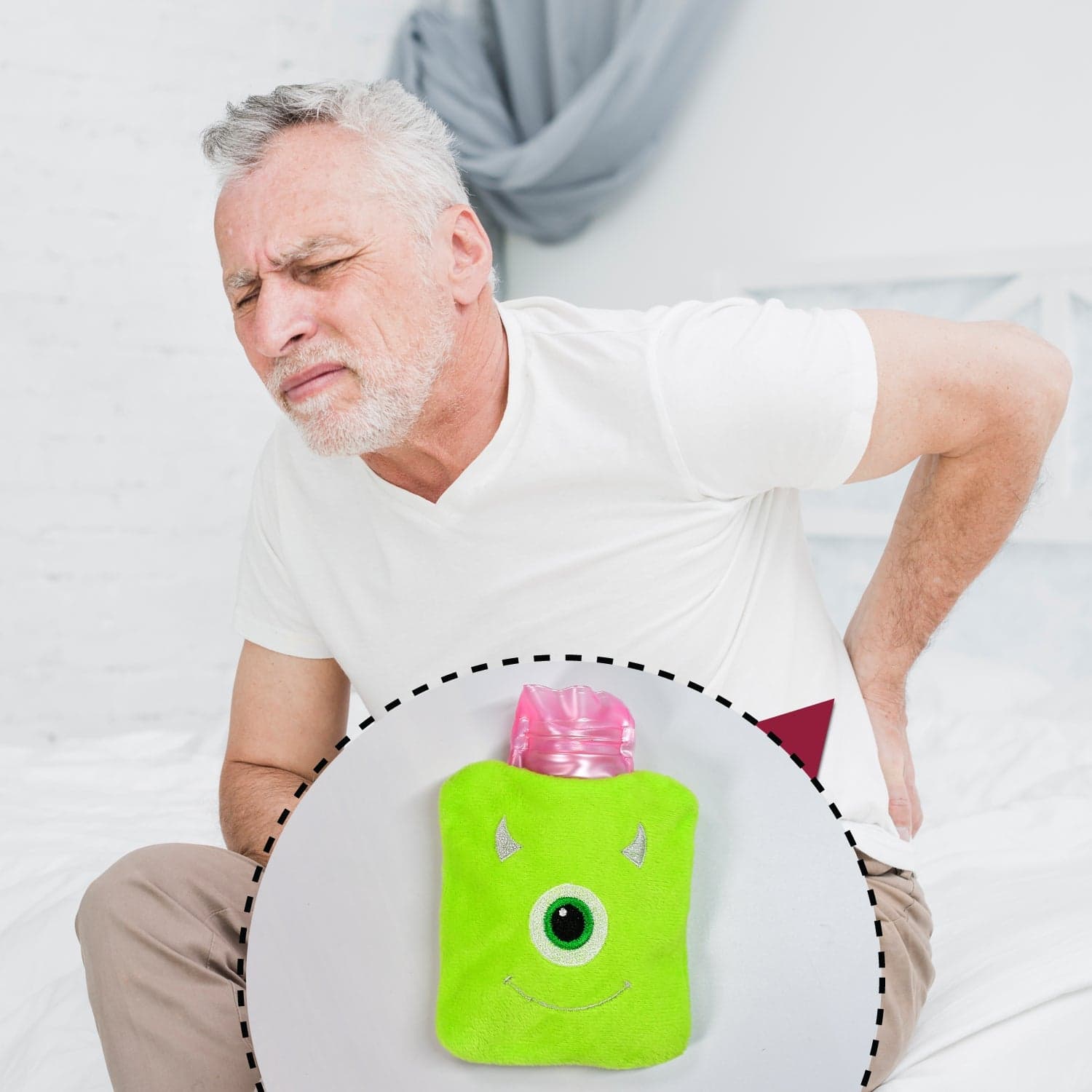 Green One-Eyed Monster Print Small Hot Water Bag with Cover for Pain Relief thumbnail 6
