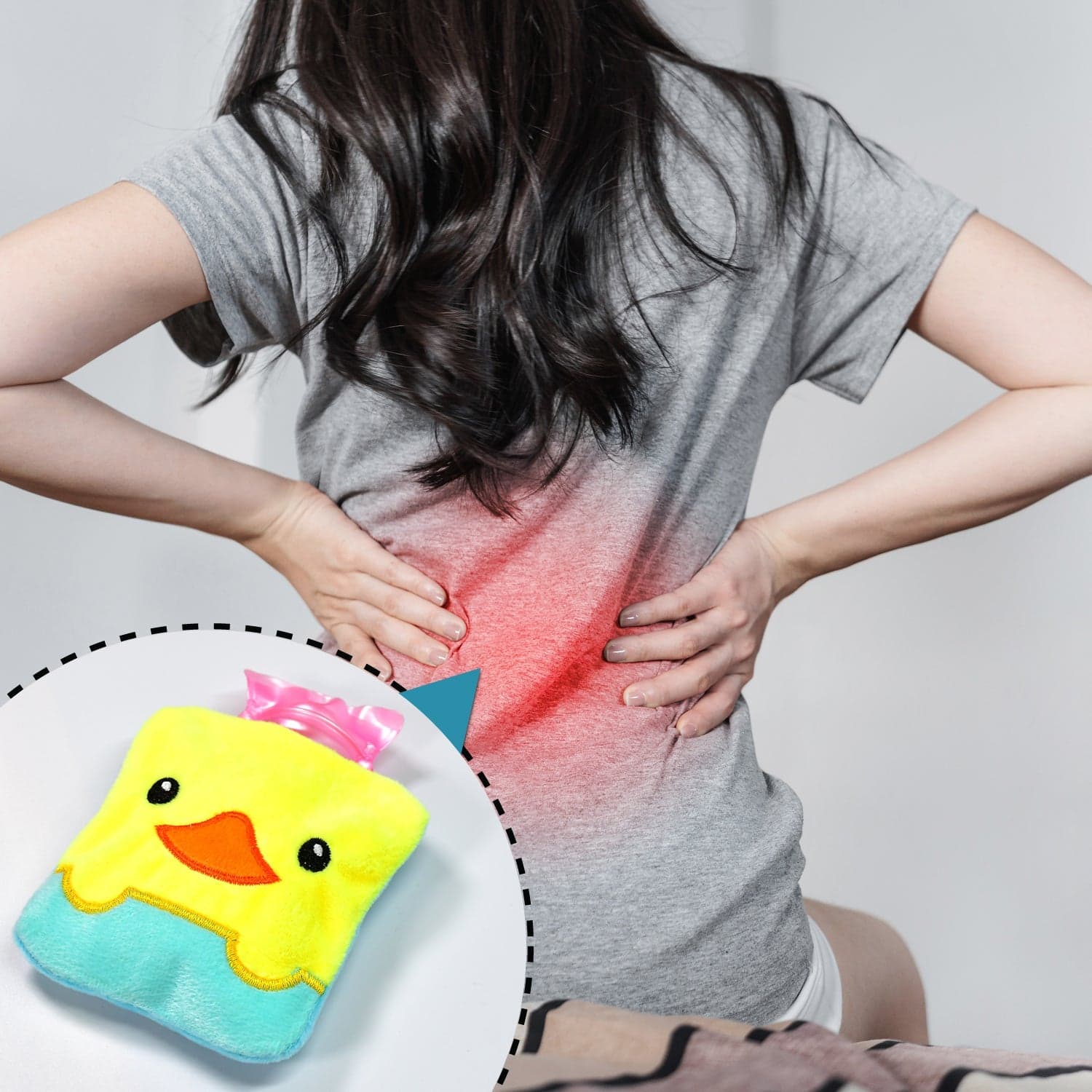 Yellow Duck design small Hot Water Bag with Cover for Pain Relief thumbnail 5