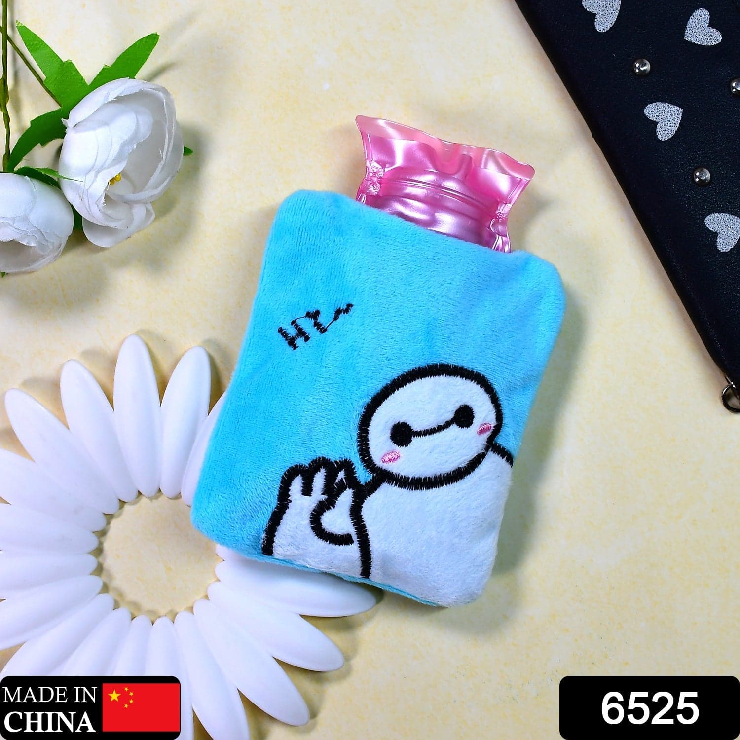 Blue Baymax Small Hot Water Bag with Cover for Pain Relief thumbnail 2