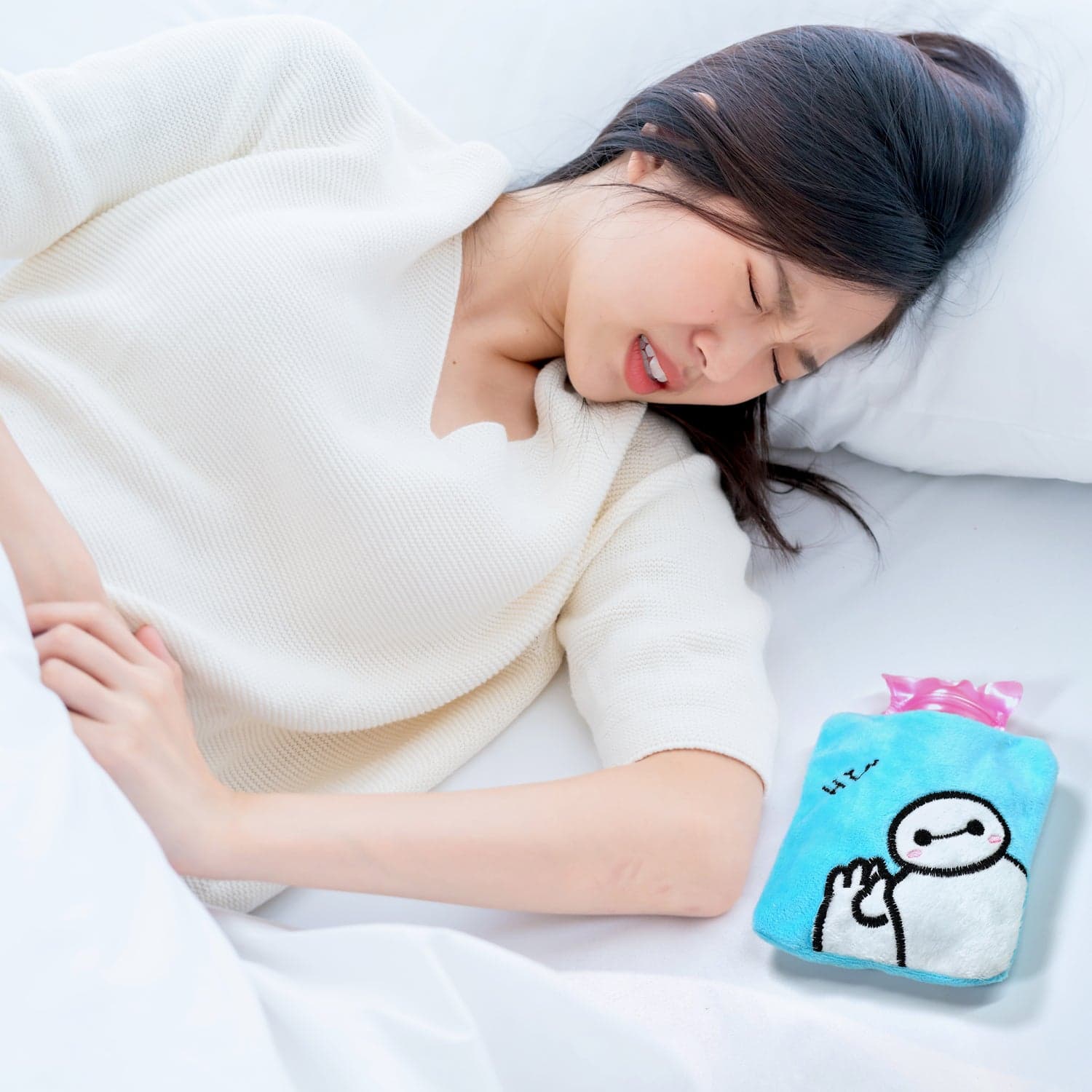 Blue Baymax Small Hot Water Bag with Cover for Pain Relief thumbnail 6