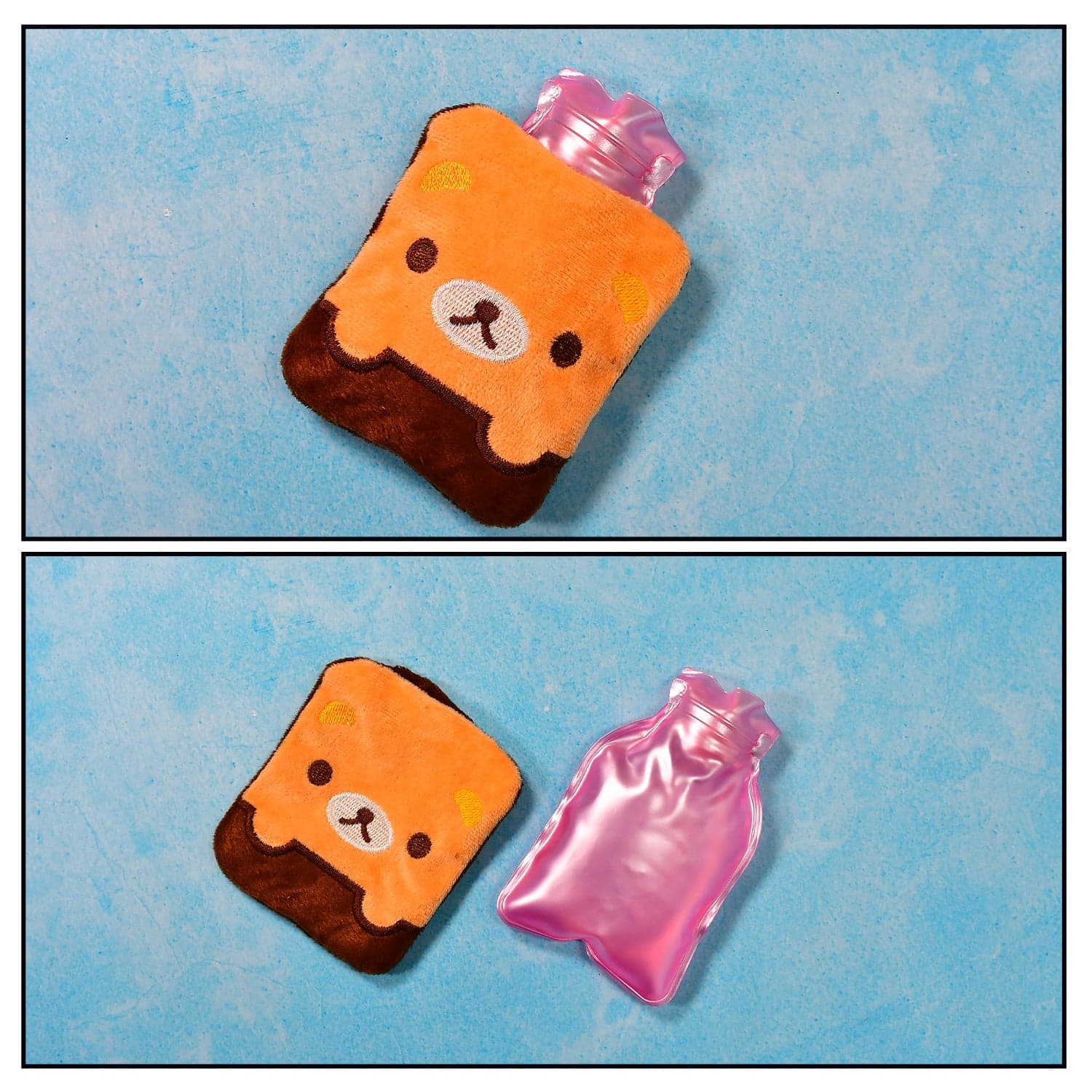 Brown Panda Print Small Hot Water Bag With Cover For Pain Relief thumbnail 7