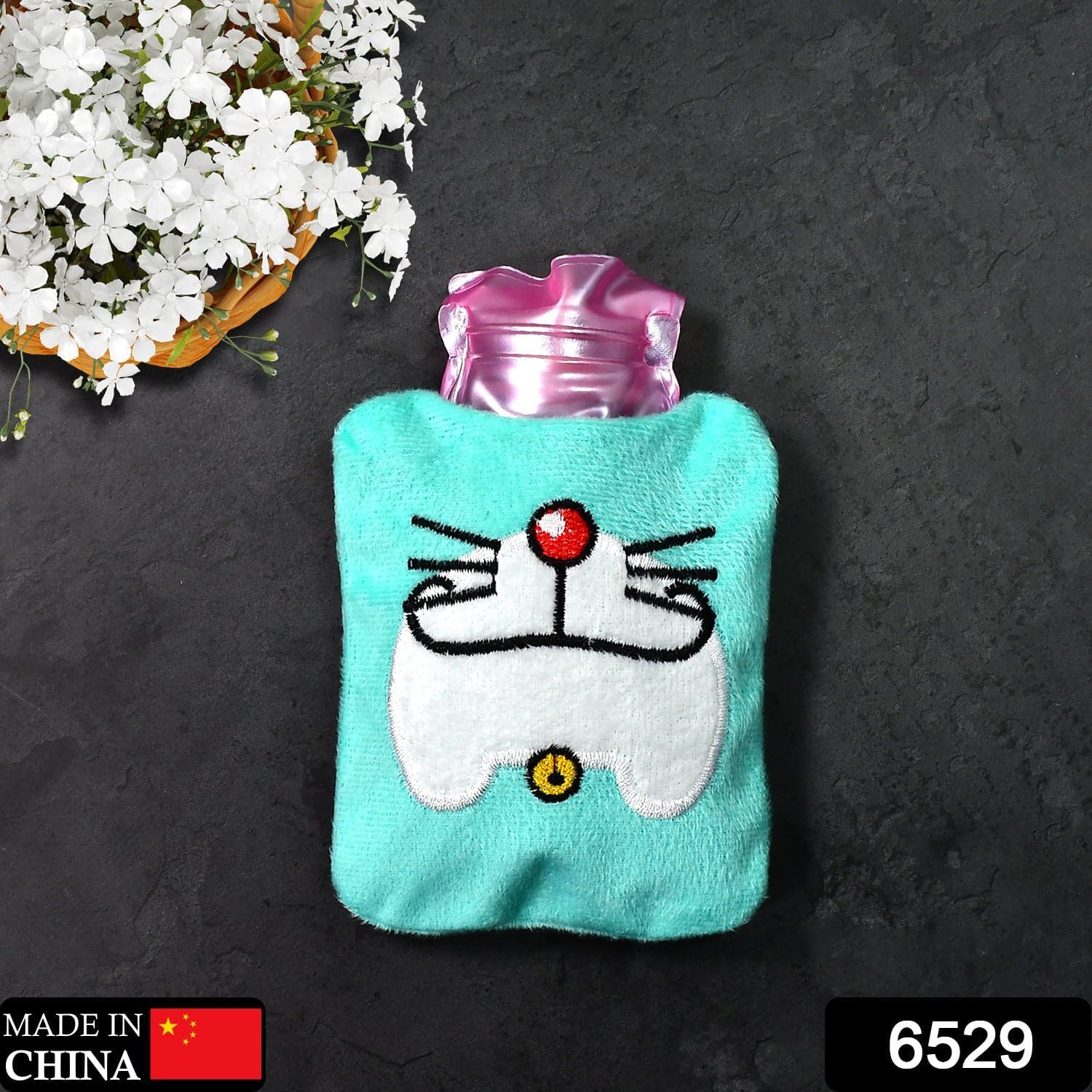 Doremon Cartoon Small Hot Water Bag with Cover for Pain Relief thumbnail 2