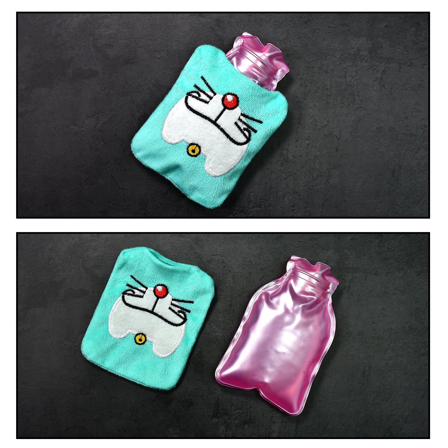 Doremon Cartoon Small Hot Water Bag with Cover for Pain Relief thumbnail 3