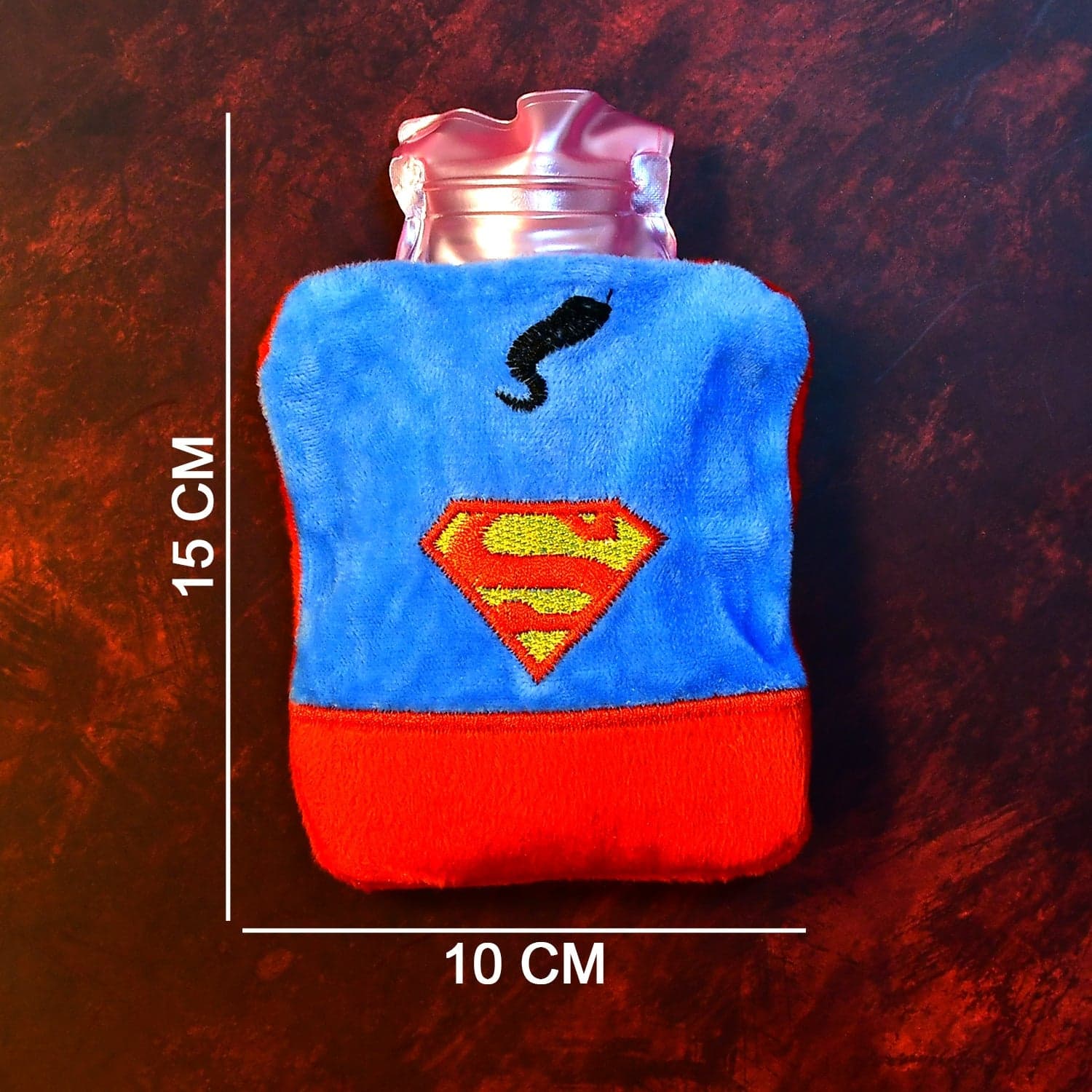 Superman Print Small Hot Water Bag with Cover for Pain Relief thumbnail 5