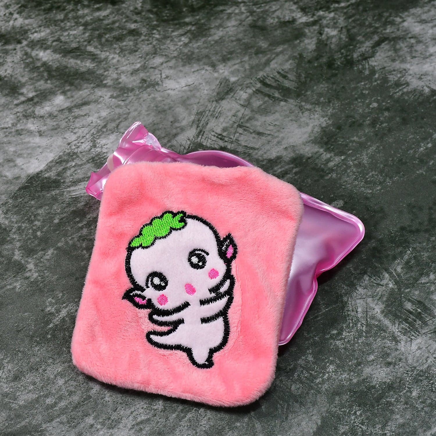 Pink Cartoon Small Hot Water Bag with Cover for Pain Relief thumbnail 6