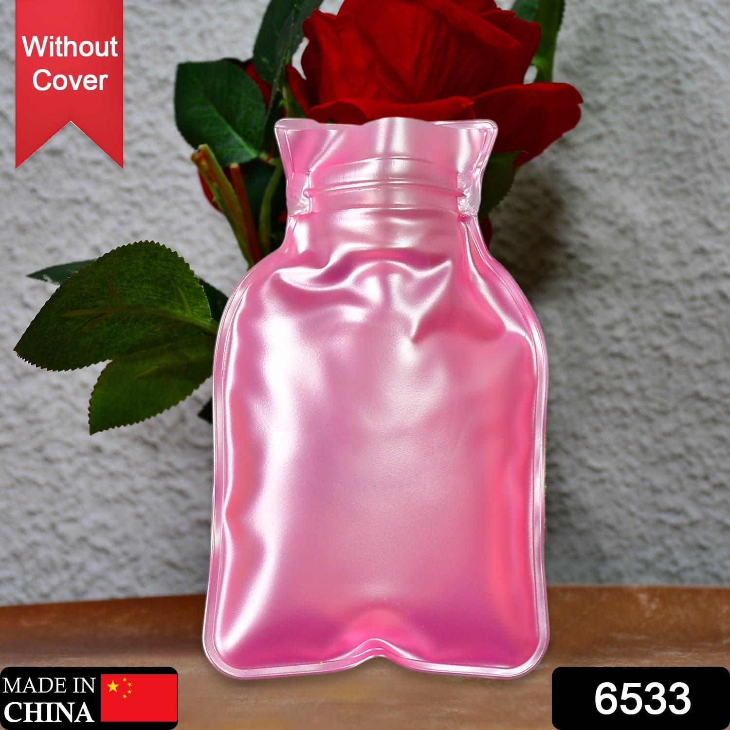 Simple Pink Small Hot Water Bag With Cover For Pain Relief thumbnail 2