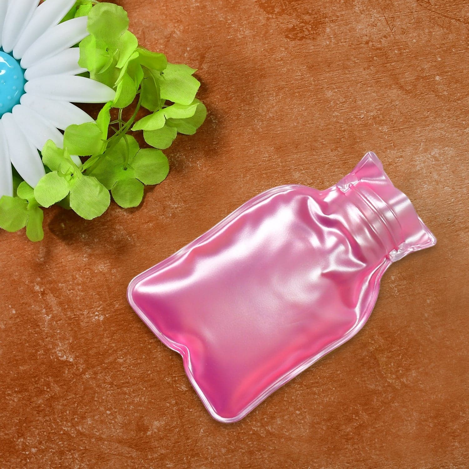 Simple Pink Small Hot Water Bag With Cover For Pain Relief thumbnail 3