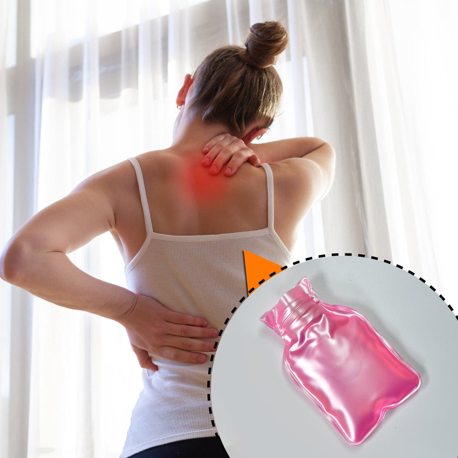 Simple Pink Small Hot Water Bag With Cover For Pain Relief thumbnail 4