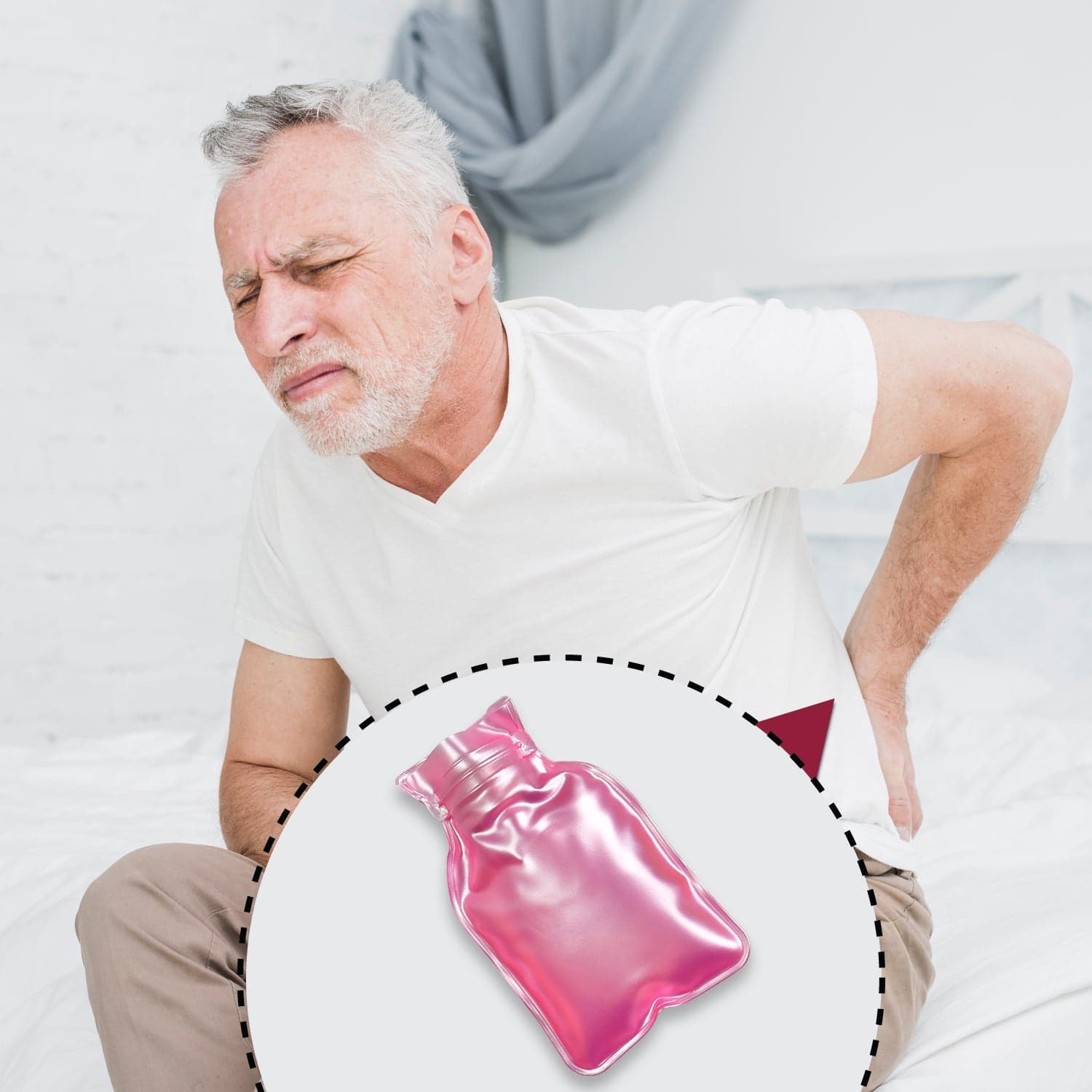 Simple Pink Small Hot Water Bag With Cover For Pain Relief thumbnail 5