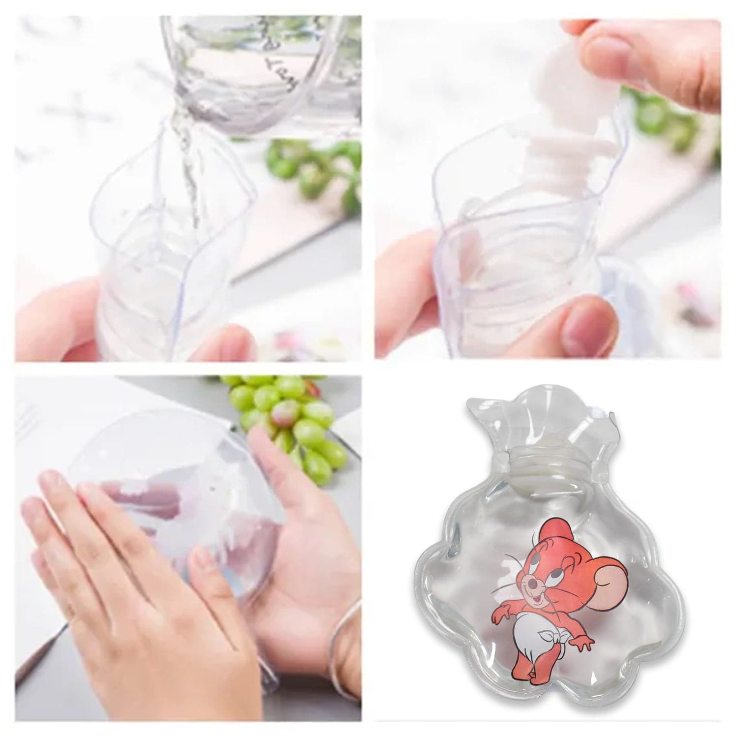 Transparent Multi-Design Hot Water Bag with Cover for Pain Relief thumbnail 3