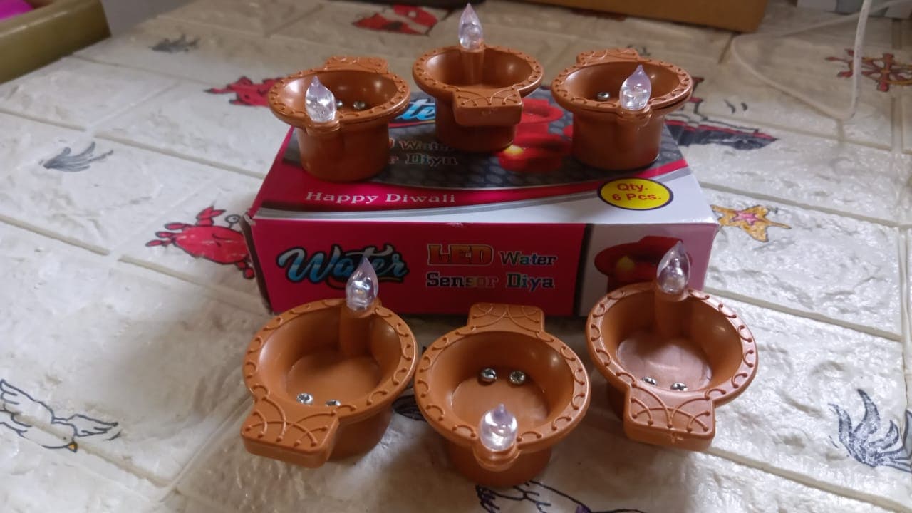 Water Sensor Diyas For Diwali Decoration | Diyas For Home Decoration| Diwali Decoration Items For Home Decor Diyas | Diwali Led Diyas Candle With Water Sensing Technology E-Diya thumbnail 6