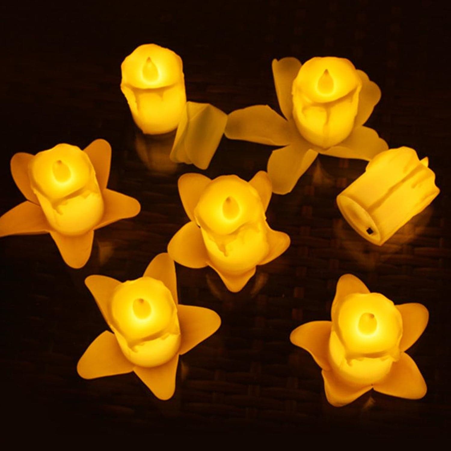 Set of 24 Multicolor Flameless Melted Design Candles for Decoration, Diwali thumbnail 3