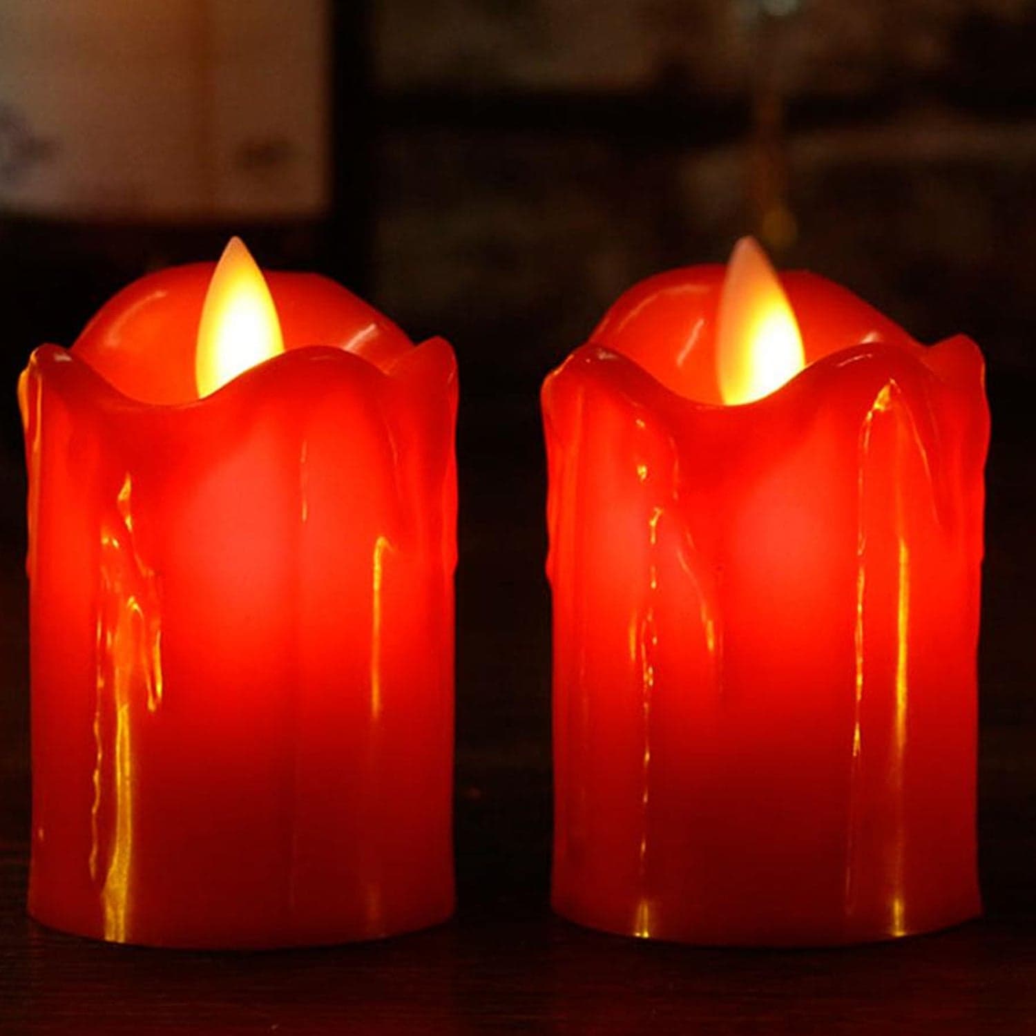 Set of 24 Multicolor Flameless Melted Design Candles for Decoration, Diwali thumbnail 4