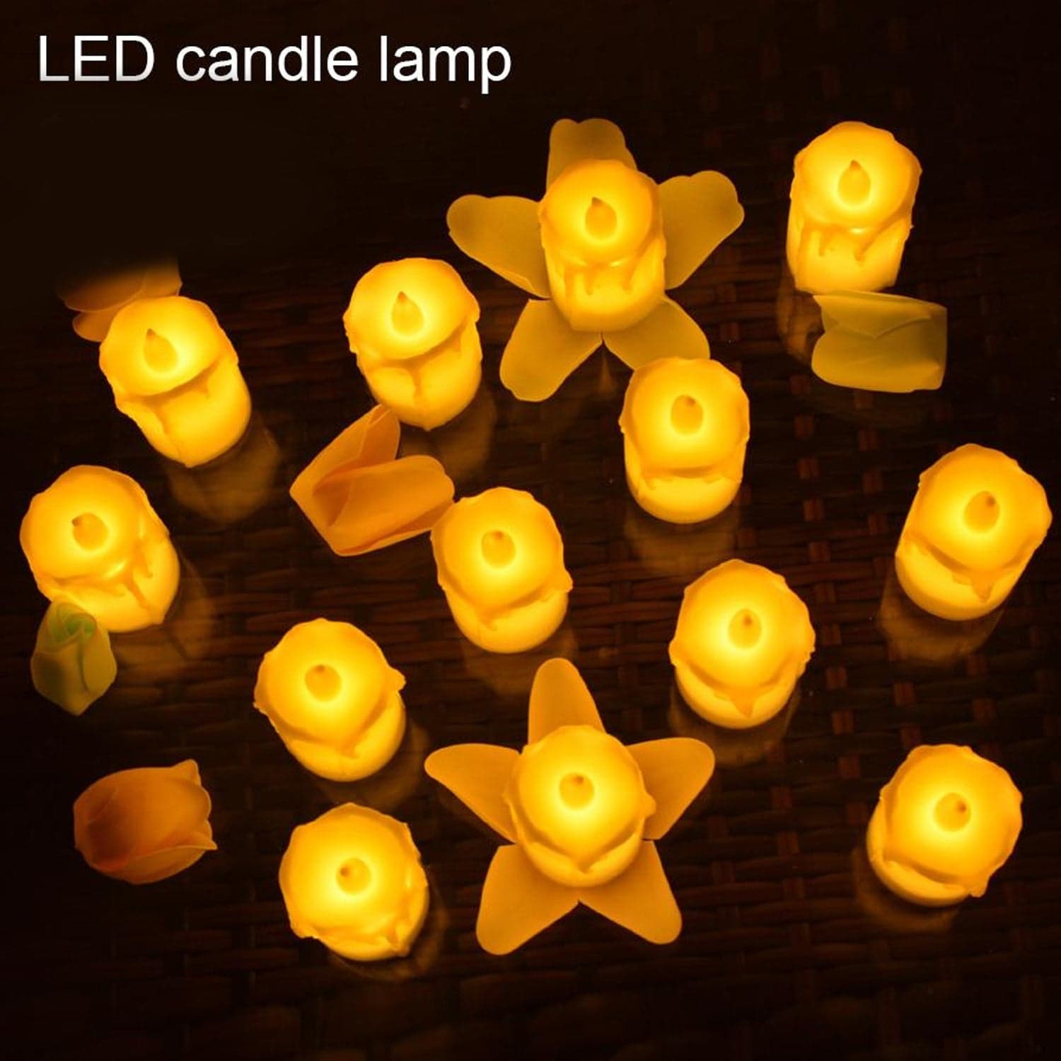 Set of 24 Multicolor Flameless Melted Design Candles for Decoration, Diwali thumbnail 5