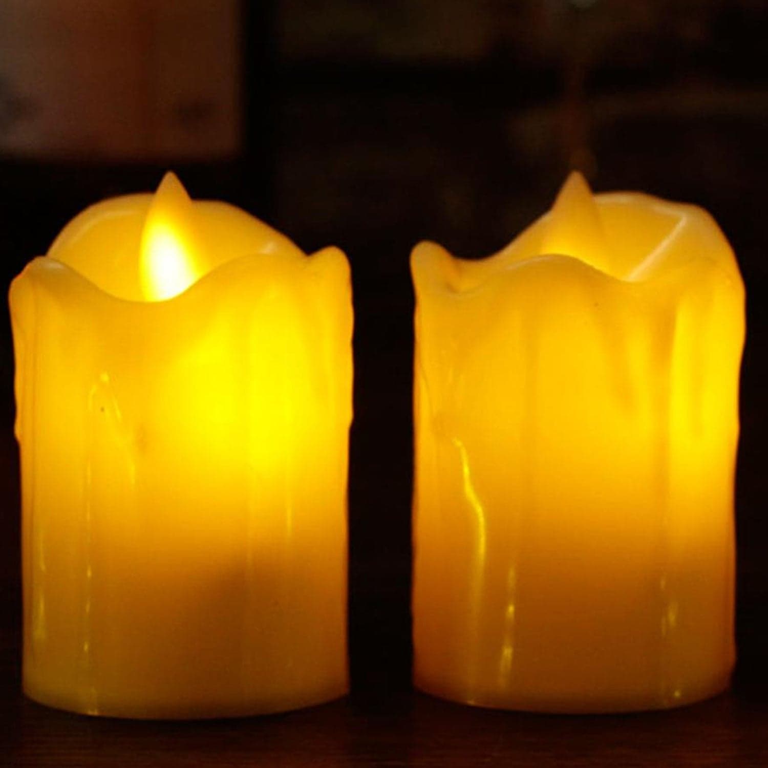 Set of 24 Multicolor Flameless Melted Design Candles for Decoration, Diwali thumbnail 6