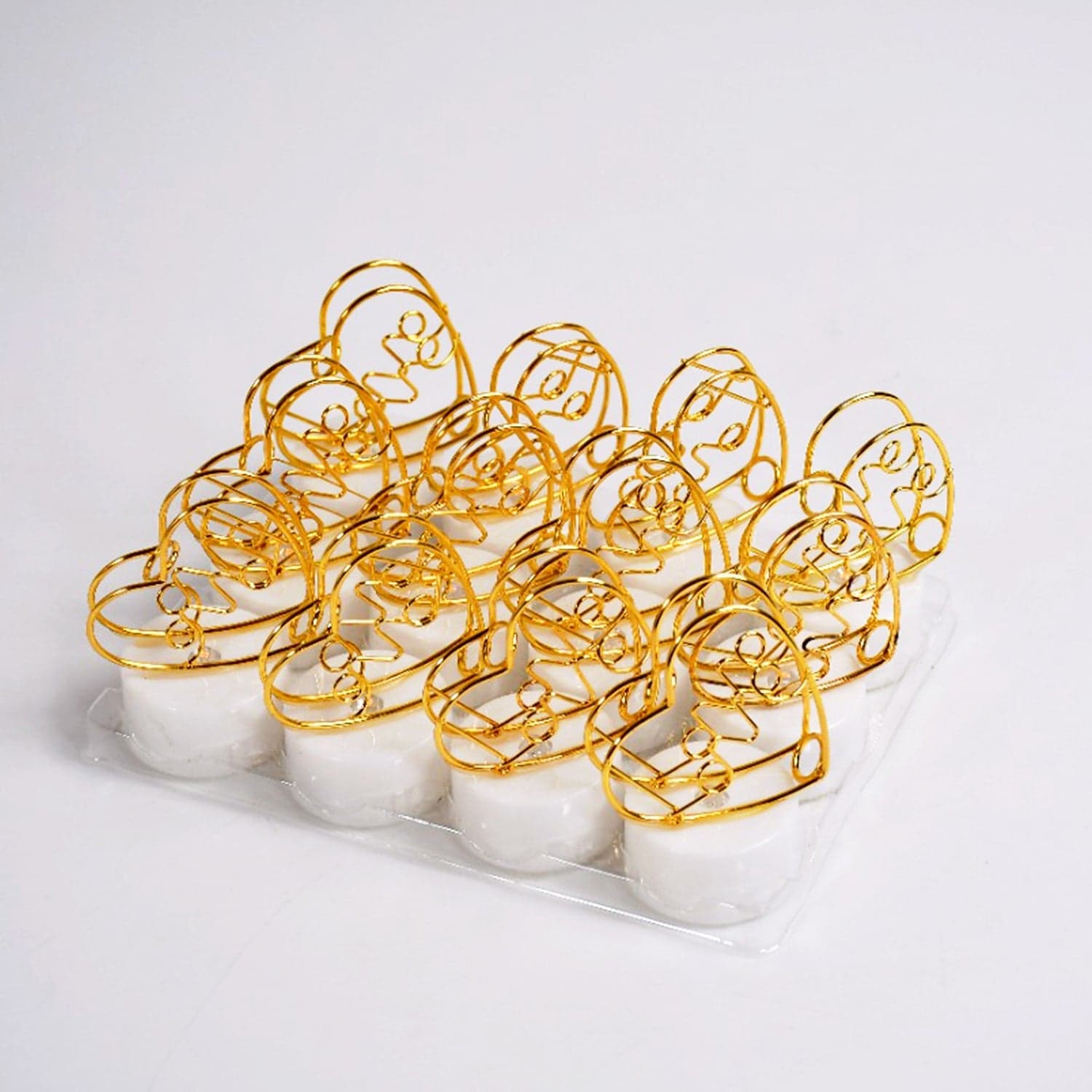 Set of 12 Multicolor Flameless Heart Candles for Decoration, Diwali thumbnail 4