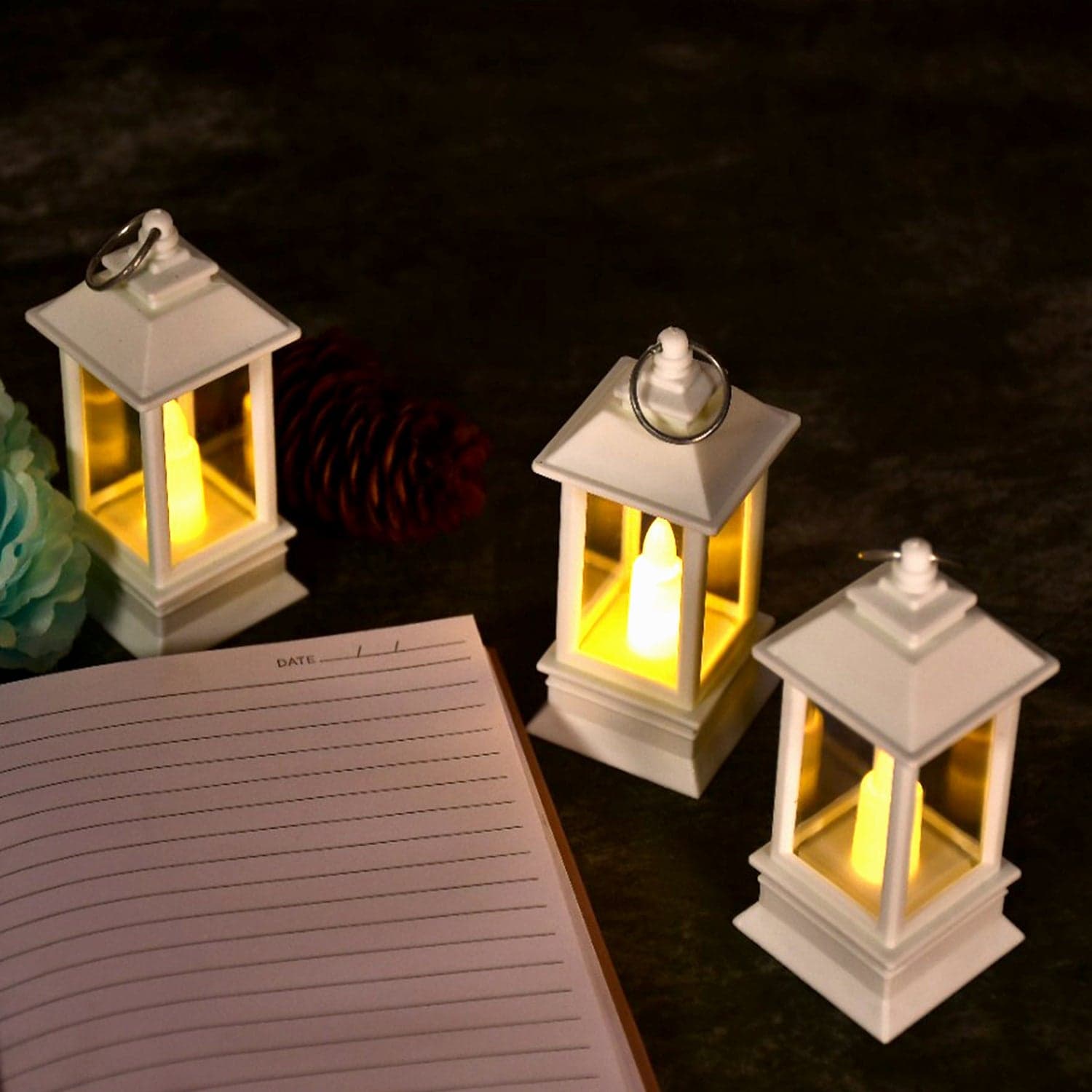Classic Style Lantern With Artificial Rustic Battery-Operated Flameless Candle Light For Home Decoration - Good For Indoor & Outdoor Use (Pack of 24) thumbnail 7