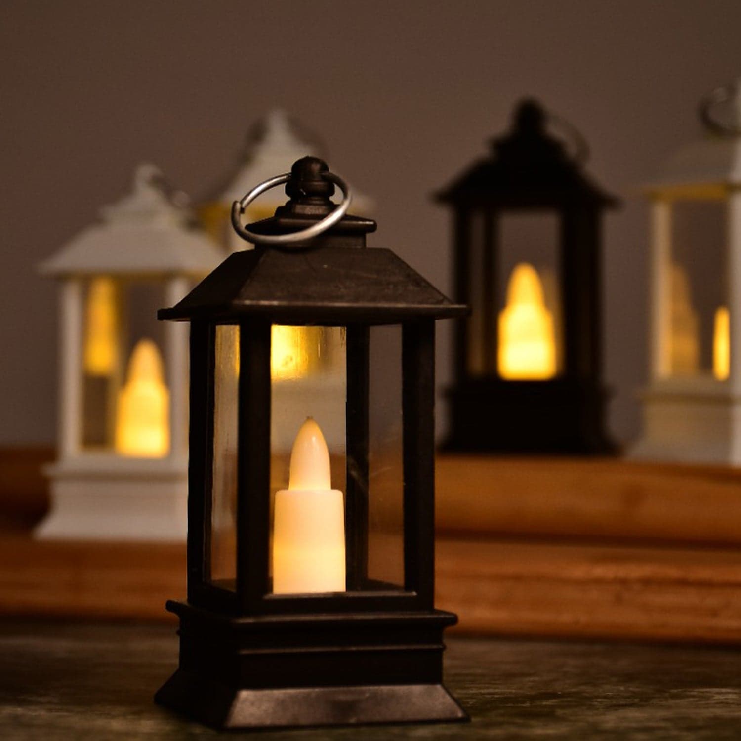 Classic Style Lantern With Artificial Rustic Battery-Operated Flameless Candle Light For Home Decoration - Good For Indoor & Outdoor Use (Pack of 24) thumbnail 8