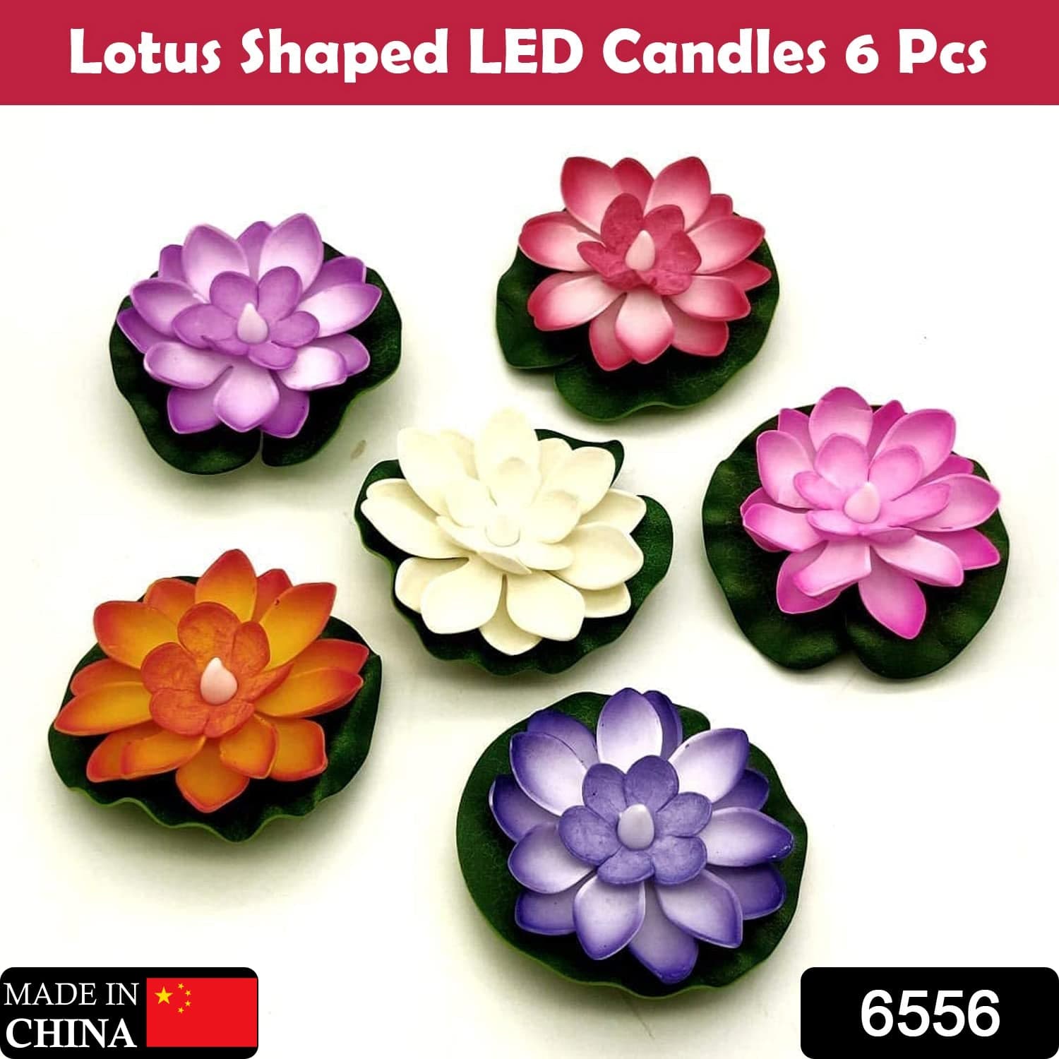 Water Floating Smokeless Candles & Lotus Flowers Sensor Led Tealight For Outdoor And Indoor Decoration - Pack Of 6 Candle thumbnail 2