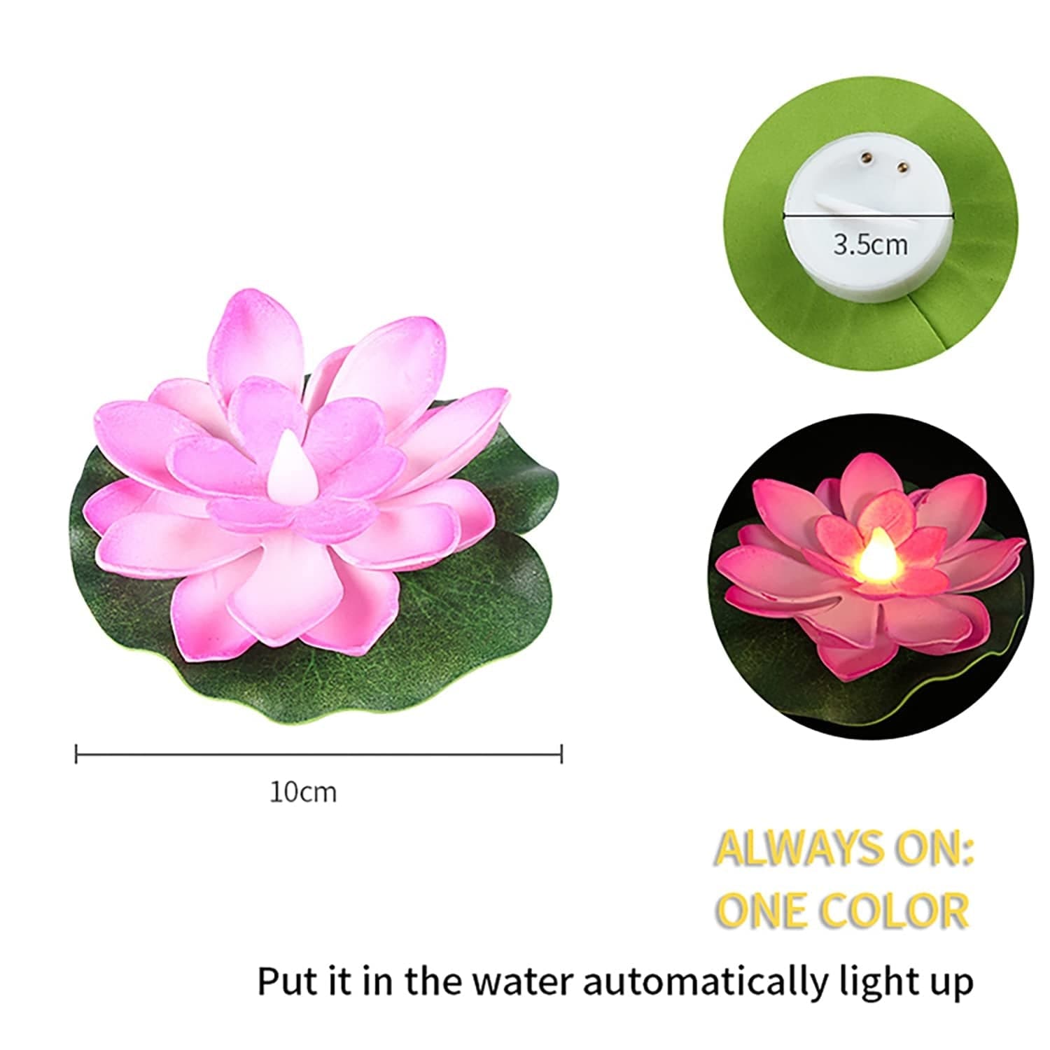 Water Floating Smokeless Candles & Lotus Flowers Sensor Led Tealight For Outdoor And Indoor Decoration - Pack Of 6 Candle thumbnail 4
