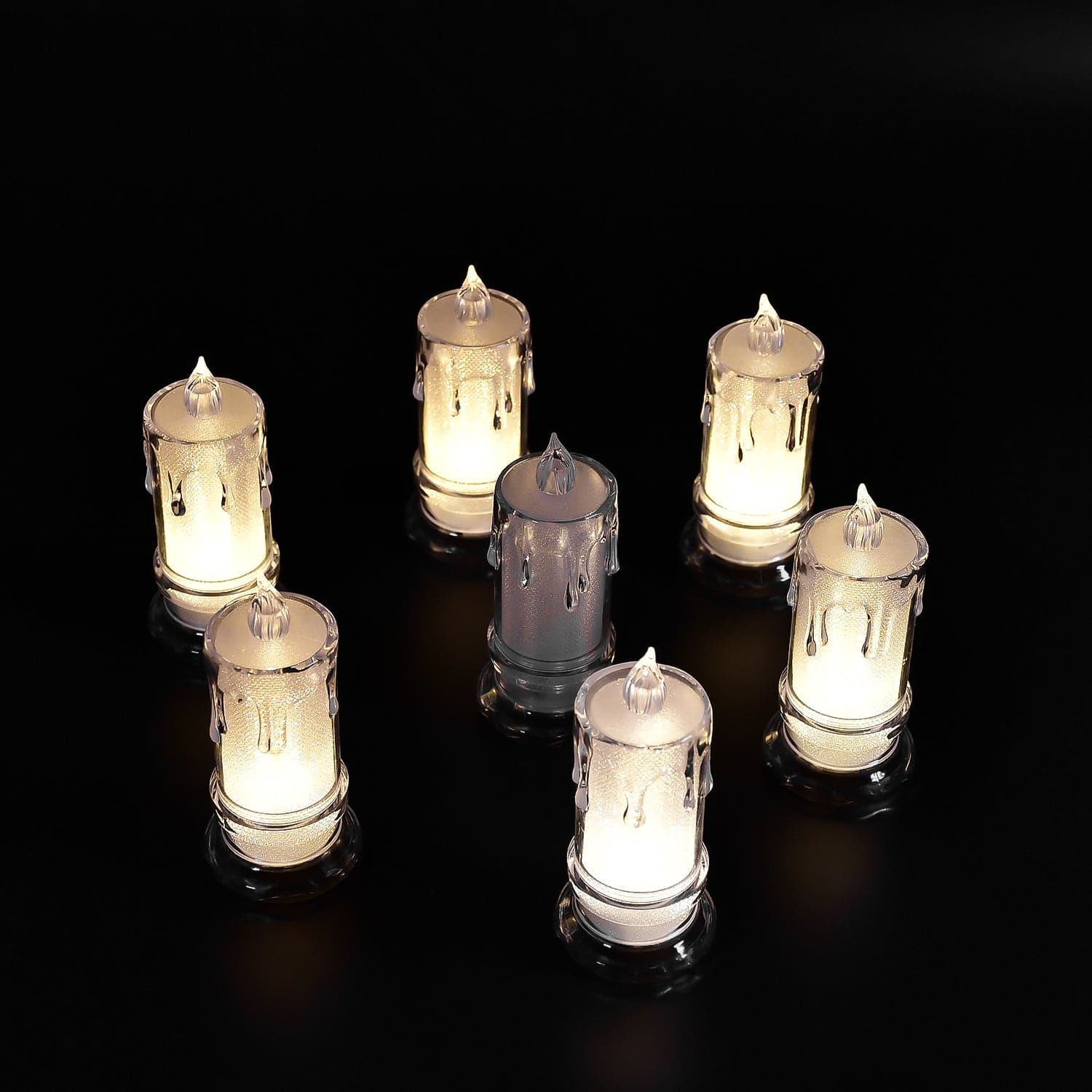 Big Flameless Melted Design Candles Set, Diwali (12 pcs) thumbnail 1