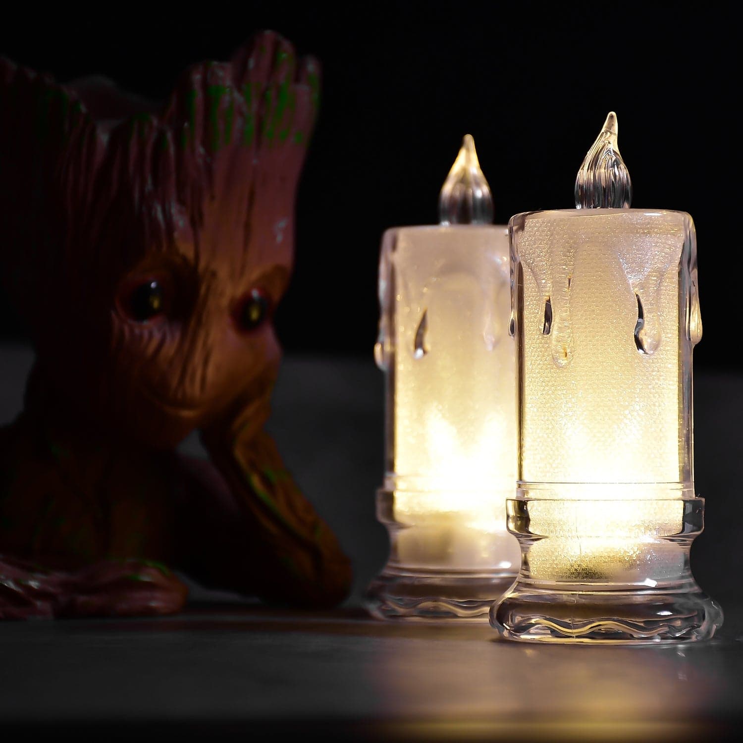 Big Flameless Melted Design Candles Set, Diwali (12 pcs) thumbnail 6