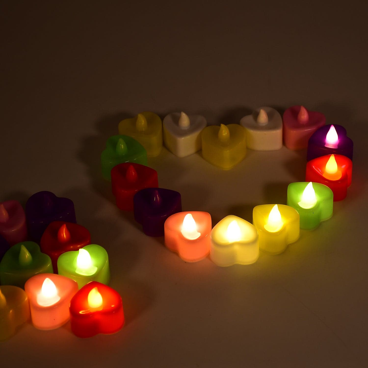 HEART LED FESTIVAL TEALIGHT WITH BATTERY OPERATE, Diwali ( 24PCS ) thumbnail 1