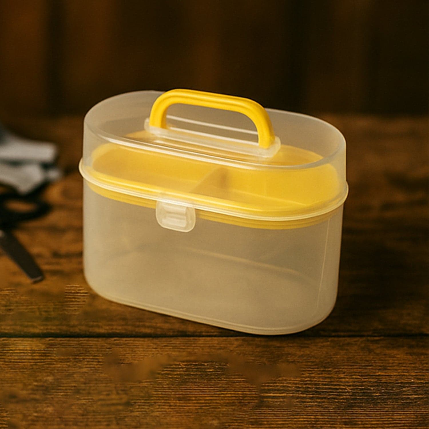 Double Layer Small & Portable Travel Sewing Kits Box with Color Needle Threads Scissor pin Hand Work Sewing Box Handwork Sewing Accessories thumbnail 4