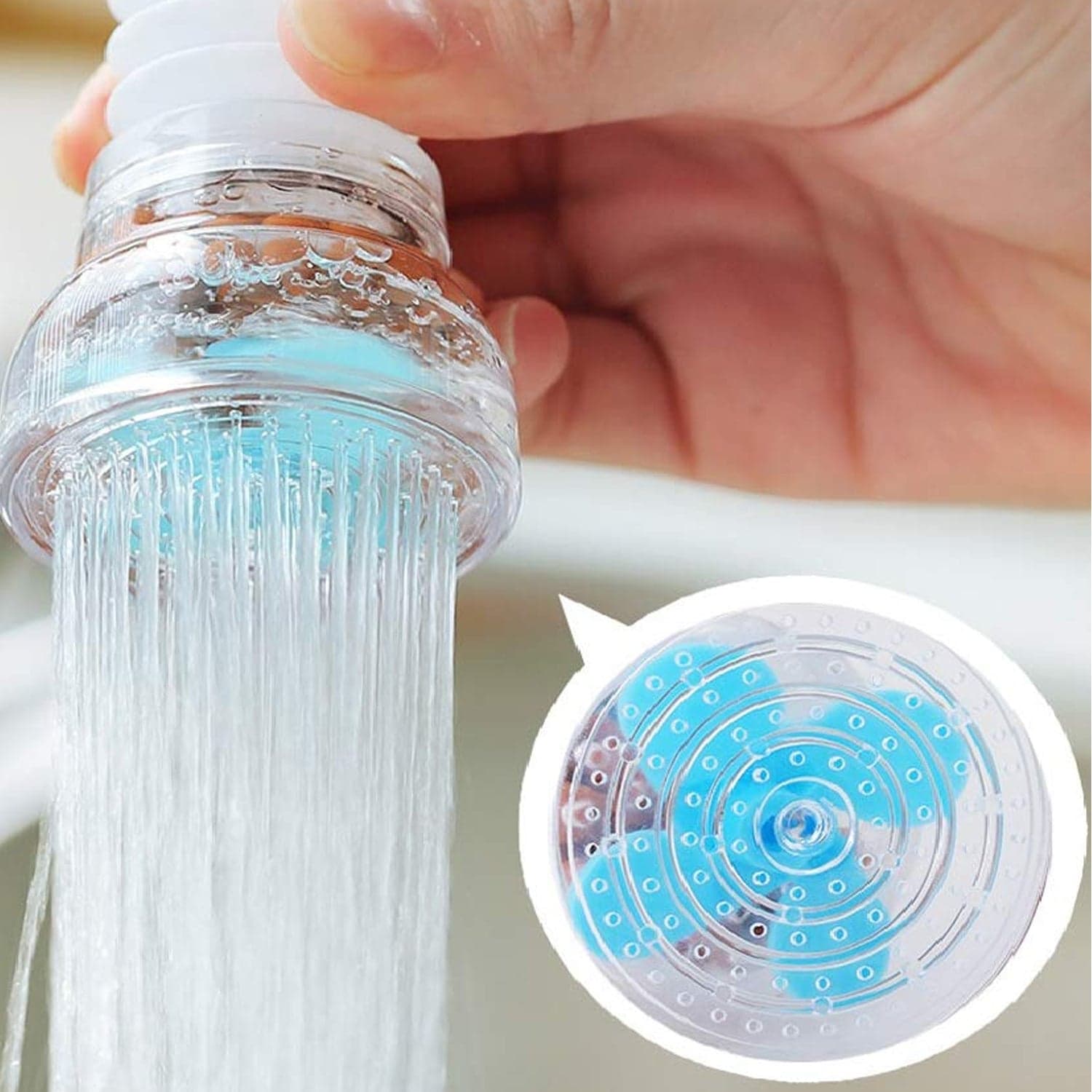 Faucet Sprayer Filter Nozzle for Kitchen & Bathroom | Rotatable Adjustable Tap for Wash Basin Removable Water Aerator Kitchen Tap thumbnail 1