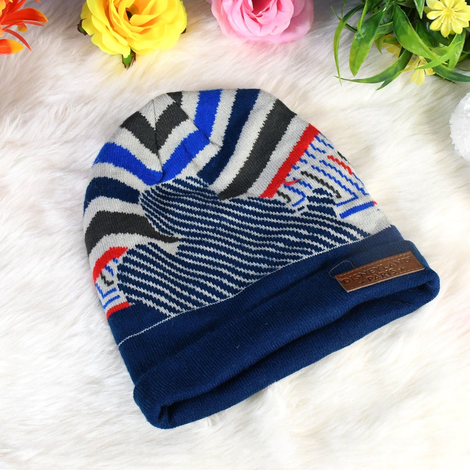 Cap for Winter Woolen Knitted Black Inside Fur Caps (1 Pc / Mix Design & Color) thumbnail 5