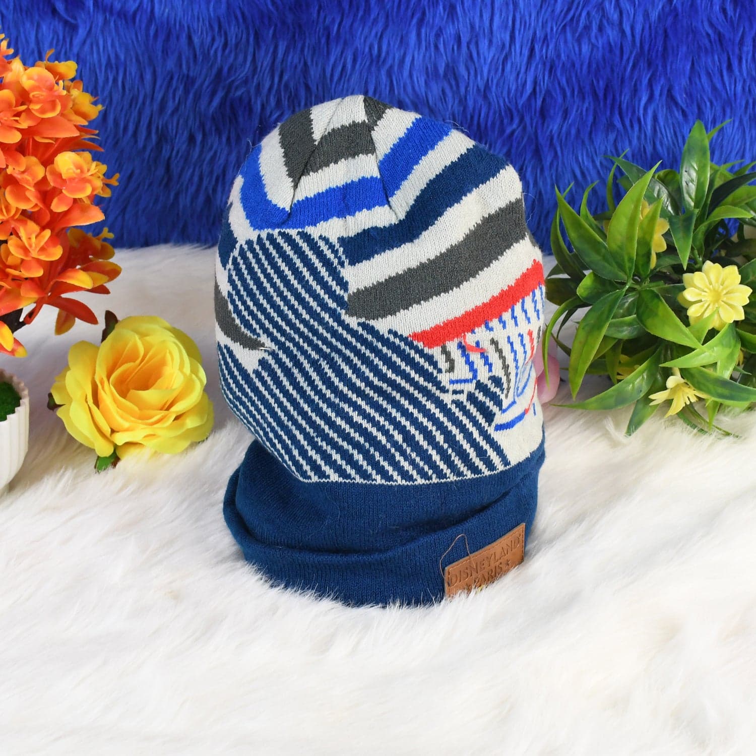 Cap for Winter Woolen Knitted Black Inside Fur Caps (1 Pc / Mix Design & Color) thumbnail 7