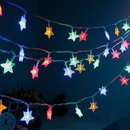 28 Led / Star 3.9 Meter Star Shape Led Light Battery Operated With Flashing Modes For Home Decoration